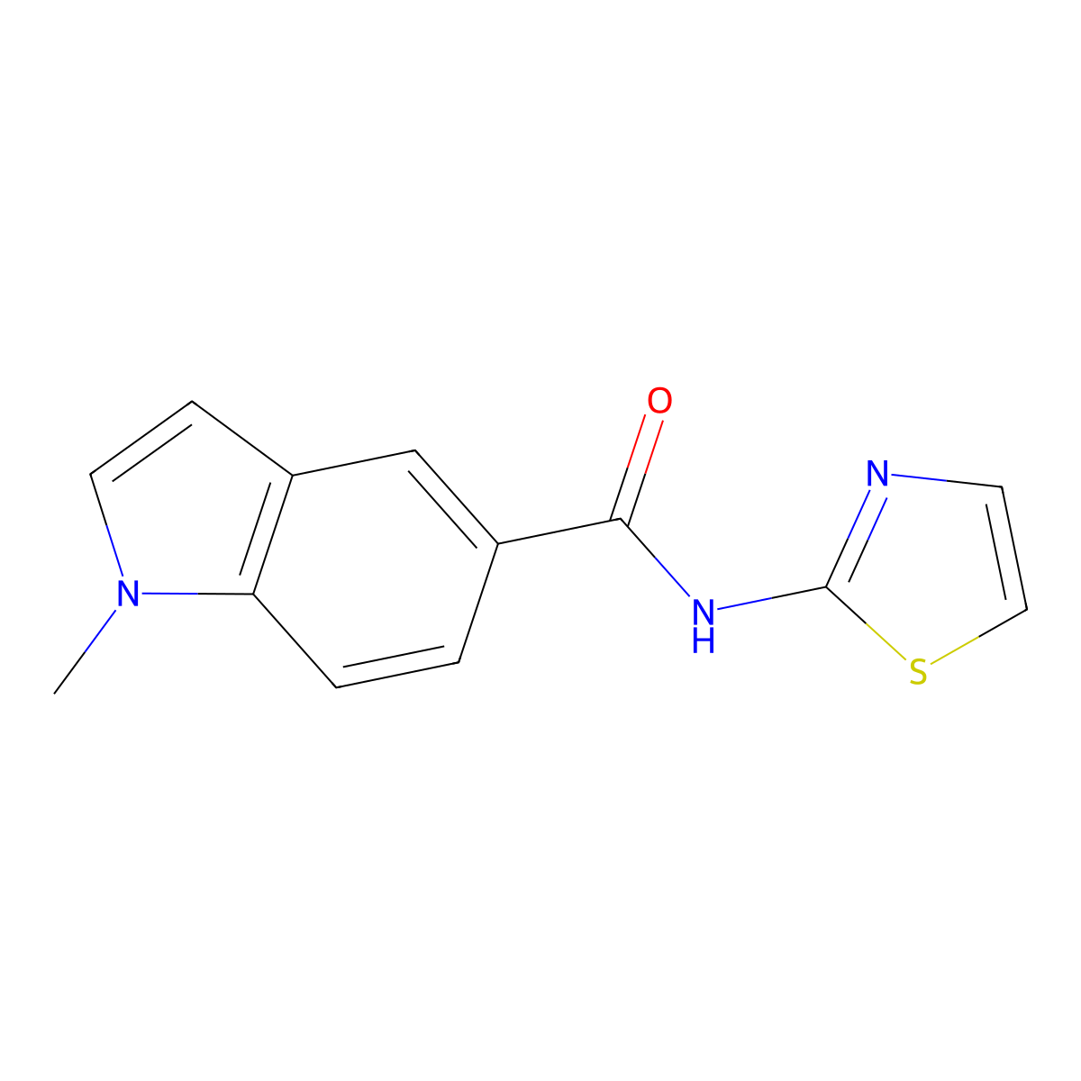 1-methyl-N-(1,3-thiazol-2-yl)-1H-indole-5-carboxamide molecular structure, CAS 1219540-18-7