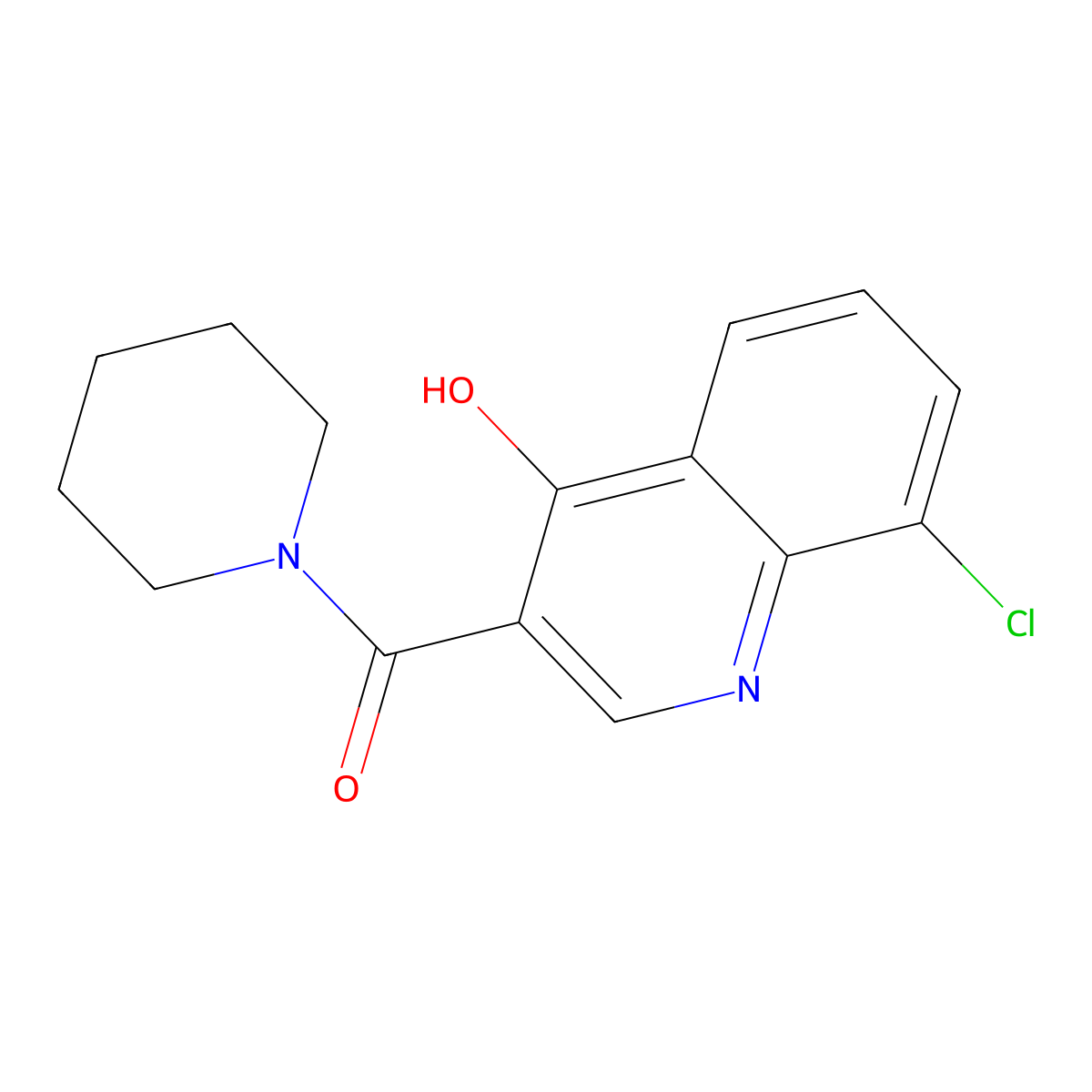 (8-Chloro-4-hydroxyquinolin-3-yl)(piperidin-1-yl)methanone molecular structure, CAS 1219540-37-0