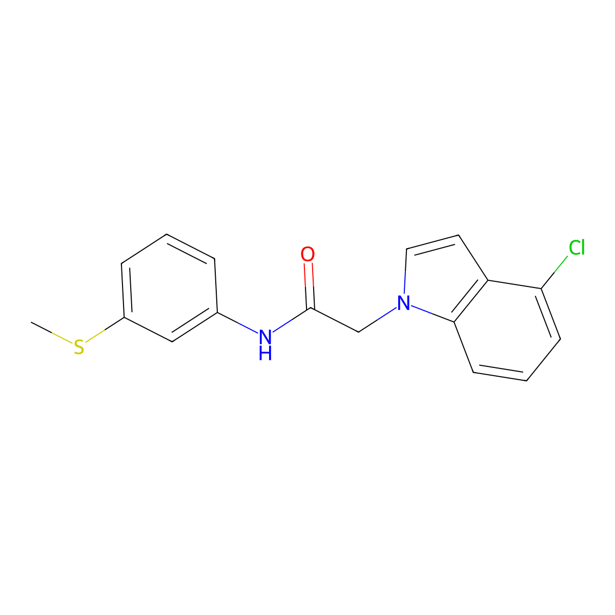 2-(4-chloro-1H-indol-1-yl)-N-[3-(methylsulfanyl)phenyl]acetamide molecular structure, CAS 1219540-47-2