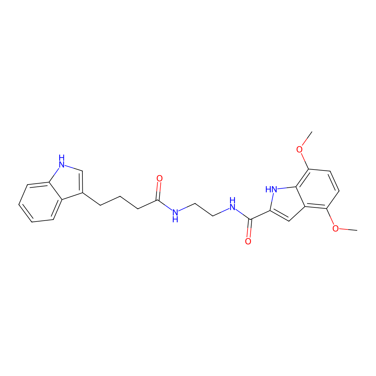 N-(2-{[4-(1H-indol-3-yl)butanoyl]amino}ethyl)-4,7-dimethoxy-1H-indole-2-carboxamide molecular structure, CAS 1219540-55-2