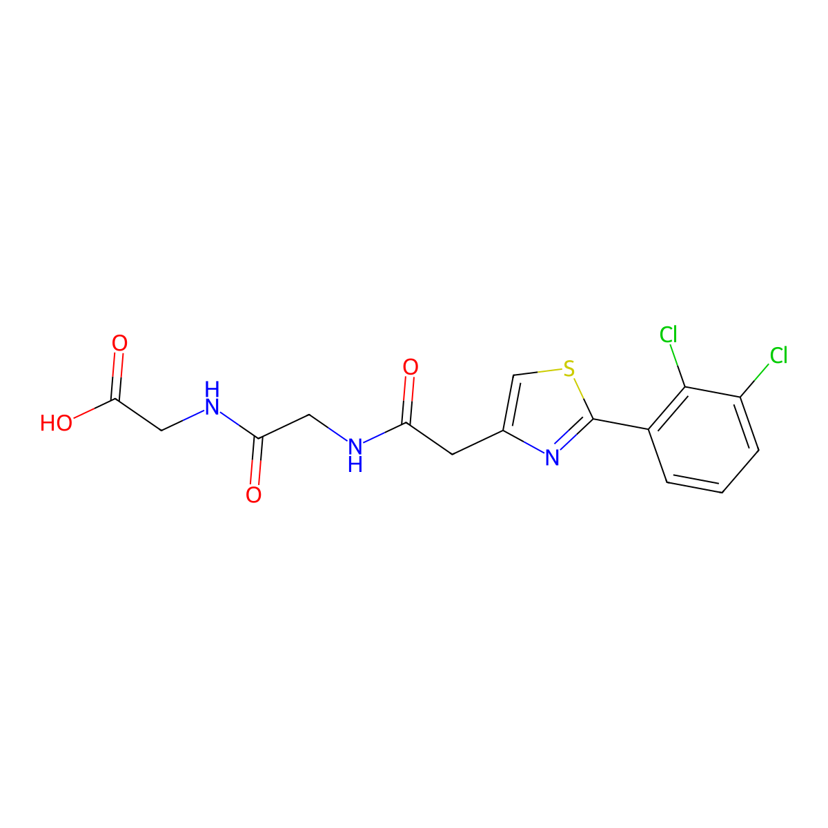 N-{[2-(2,3-dichlorophenyl)-1,3-thiazol-4-yl]acetyl}glycylglycine molecular structure, CAS 1219540-63-2