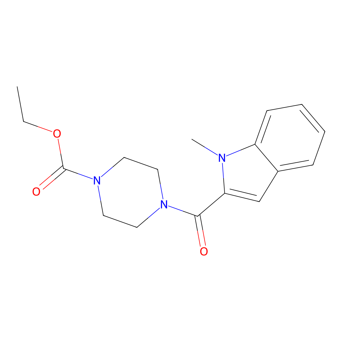 ethyl 4-[(1-methyl-1H-indol-2-yl)carbonyl]piperazine-1-carboxylate molecular structure, CAS 1219540-67-6