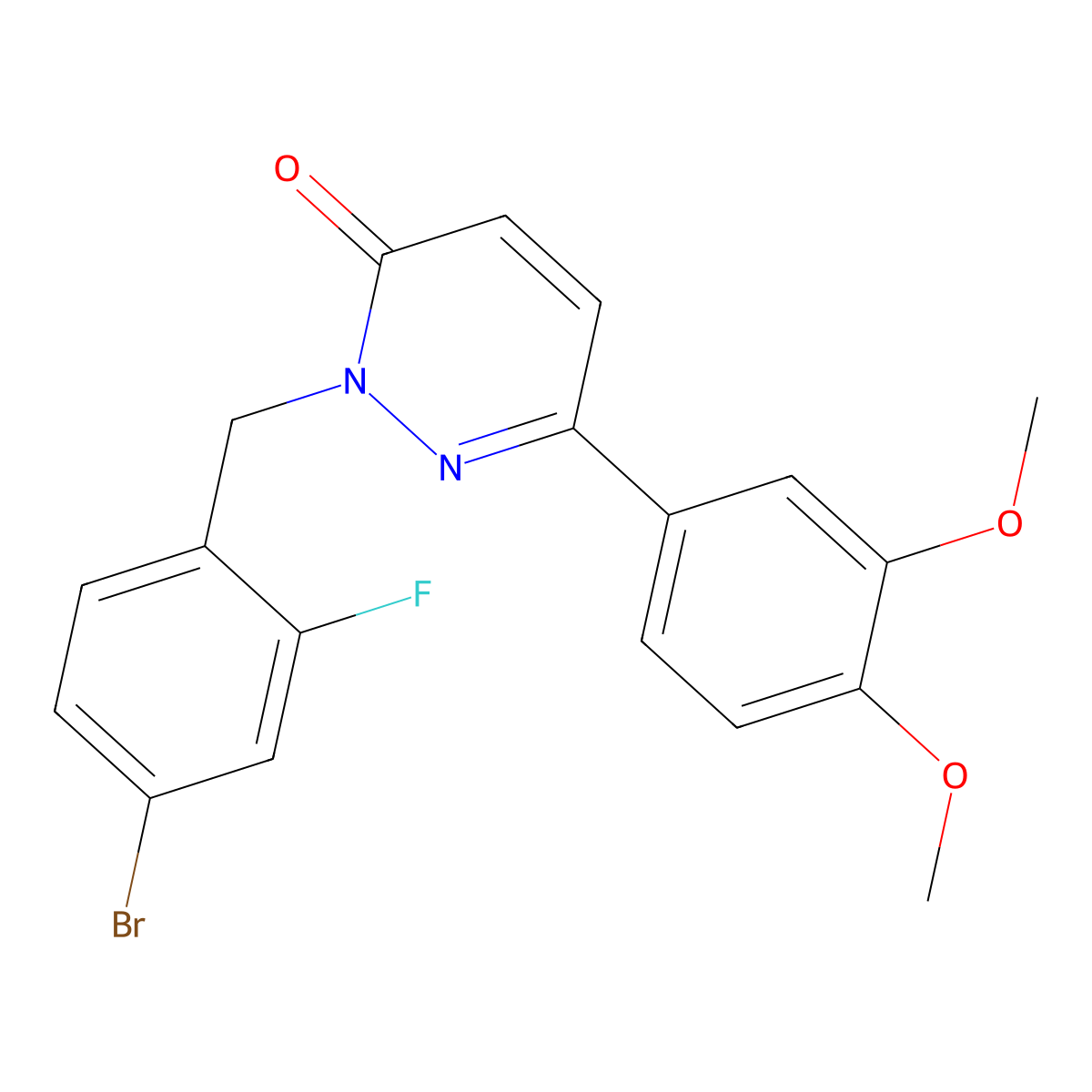 2-(4-bromo-2-fluorobenzyl)-6-(3,4-dimethoxyphenyl)pyridazin-3(2H)-one molecular structure, CAS 1219540-75-6