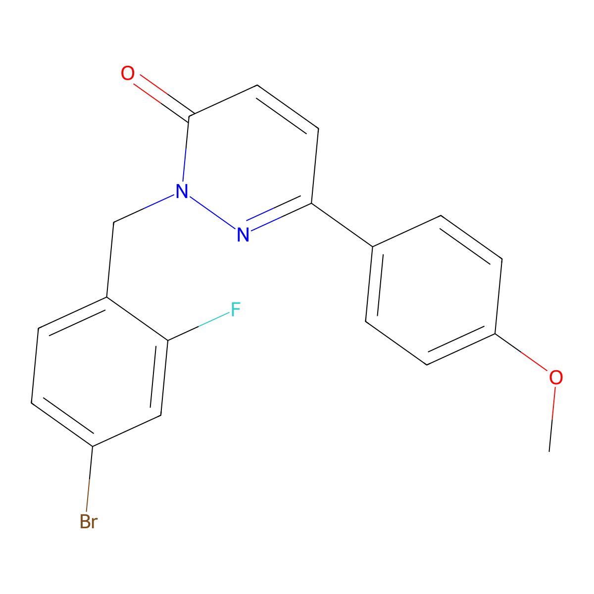 2-(4-bromo-2-fluorobenzyl)-6-(4-methoxyphenyl)pyridazin-3(2H)-one molecular structure, CAS 1219540-84-7