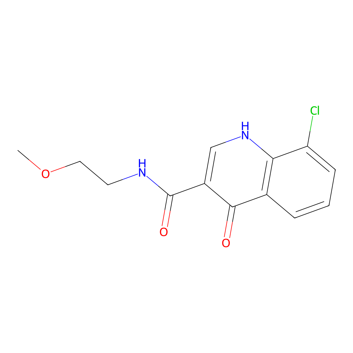 8-chloro-4-hydroxy-N-(2-methoxyethyl)quinoline-3-carboxamide molecular structure, CAS 1219540-89-2