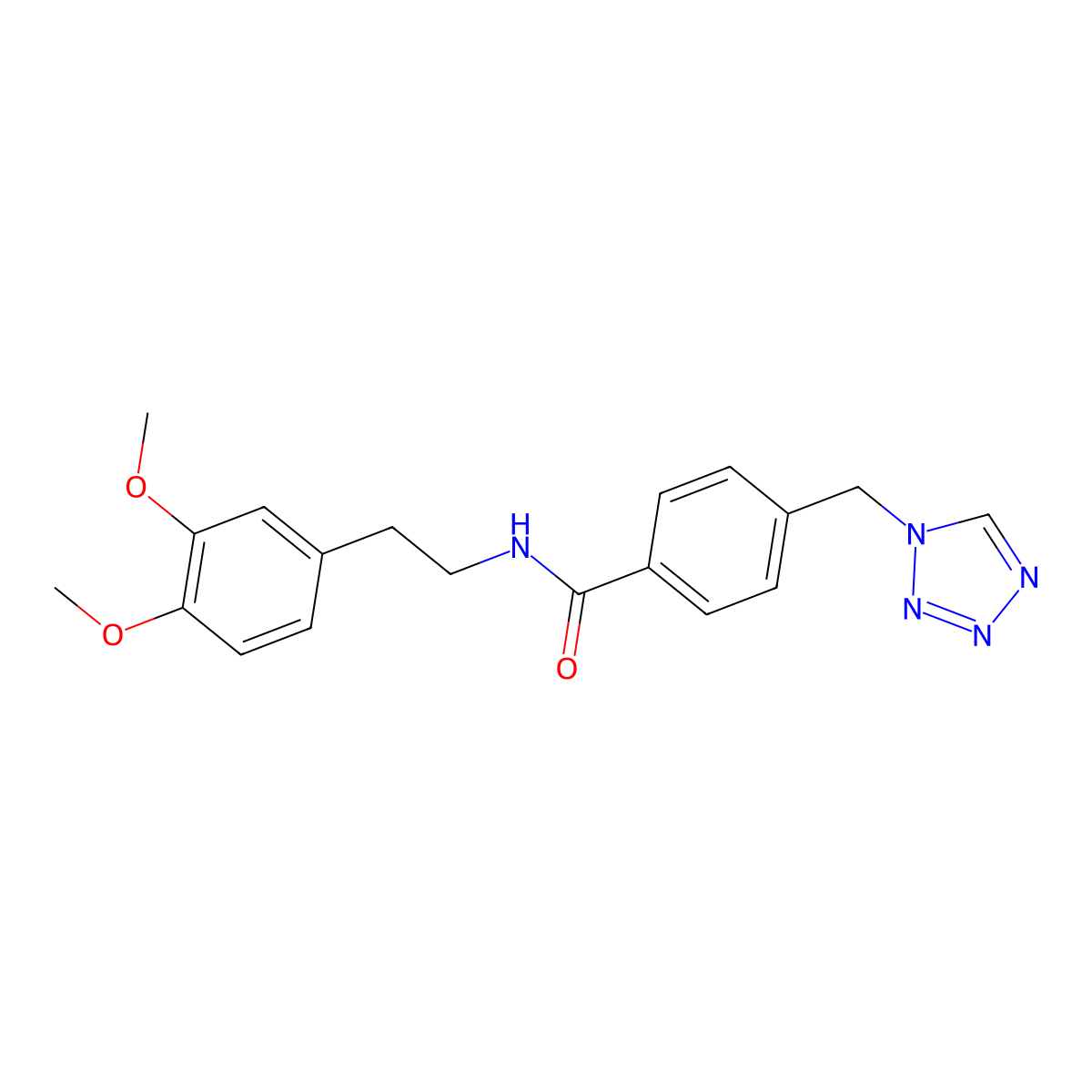 N-[2-(3,4-dimethoxyphenyl)ethyl]-4-(1H-tetrazol-1-ylmethyl)benzamide molecular structure, CAS 1219540-93-8