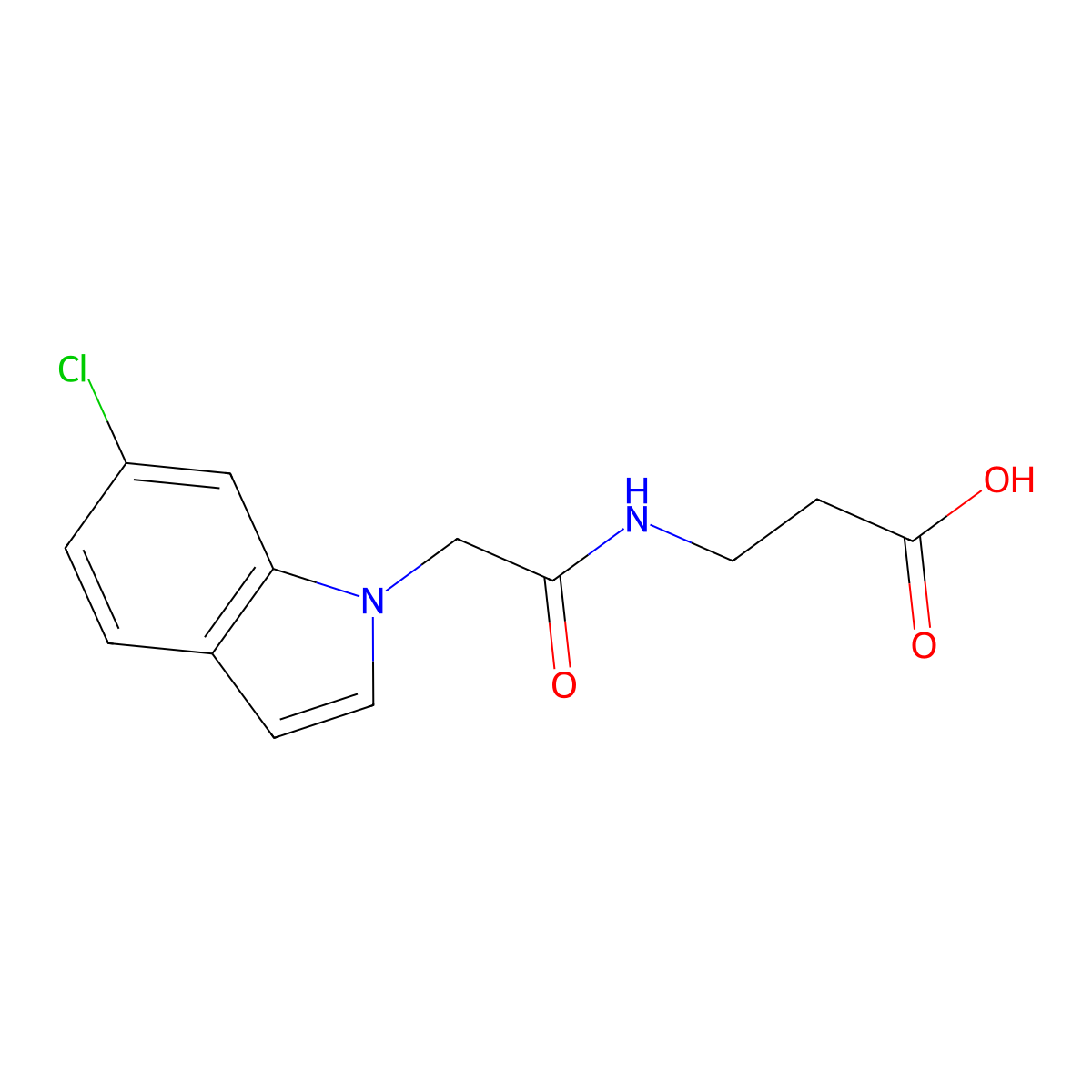 N-[(6-chloro-1H-indol-1-yl)acetyl]-beta-alanine molecular structure, CAS 1219540-98-3
