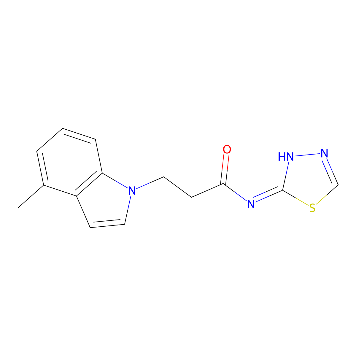 3-(4-methyl-1H-indol-1-yl)-N-(1,3,4-thiadiazol-2-yl)propanamide molecular structure, CAS 1219541-11-3