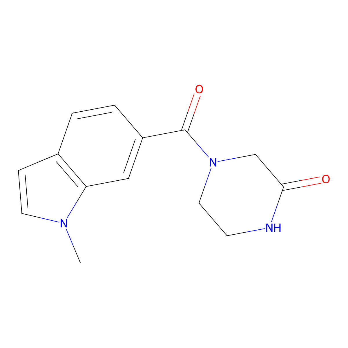4-[(1-methyl-1H-indol-6-yl)carbonyl]piperazin-2-one molecular structure, CAS 1219541-21-5
