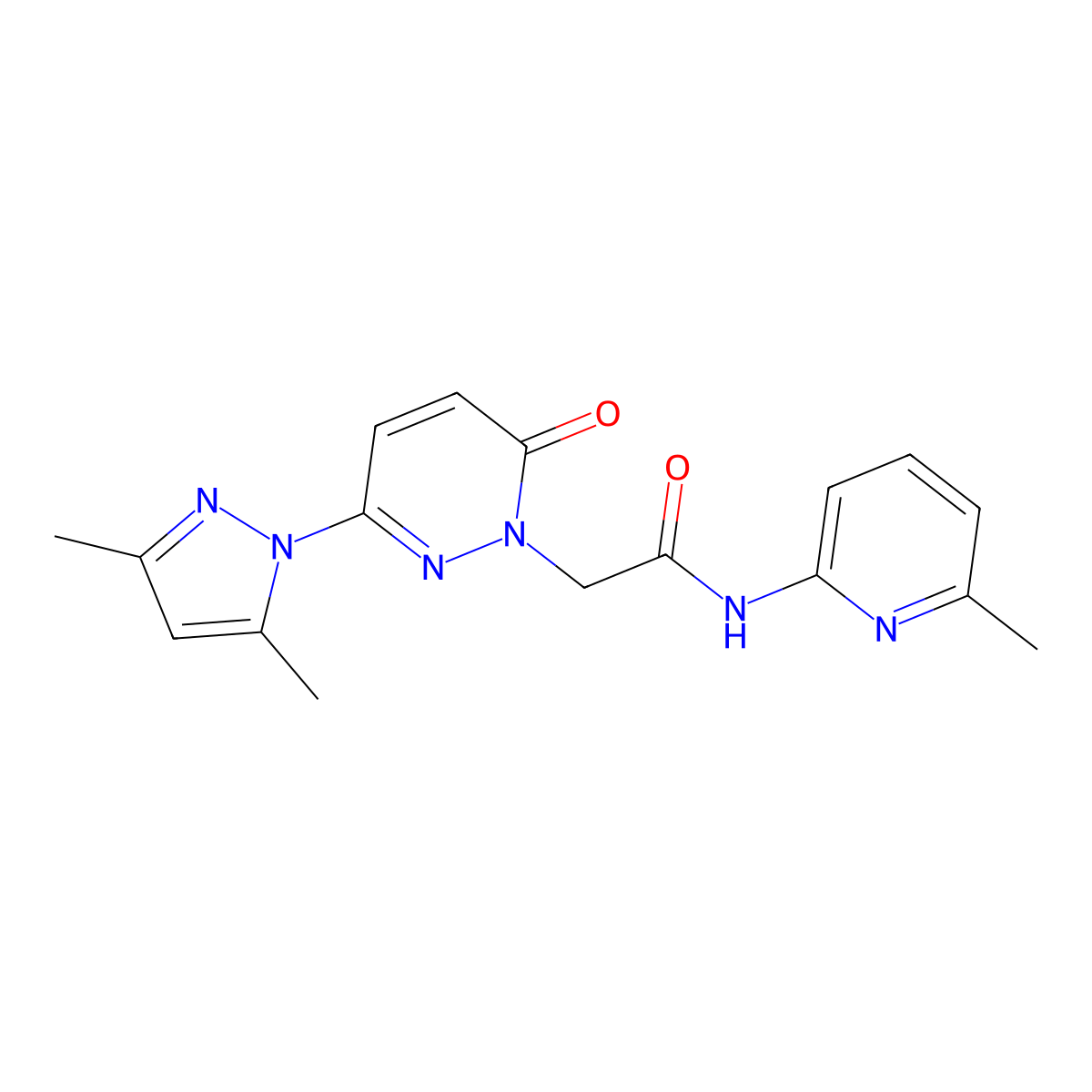 2-(3-(3,5-dimethyl-1H-pyrazol-1-yl)-6-oxopyridazin-1(6H)-yl)-N-(6-methylpyridin-2-yl)acetamide molecular structure, CAS 1219541-25-9