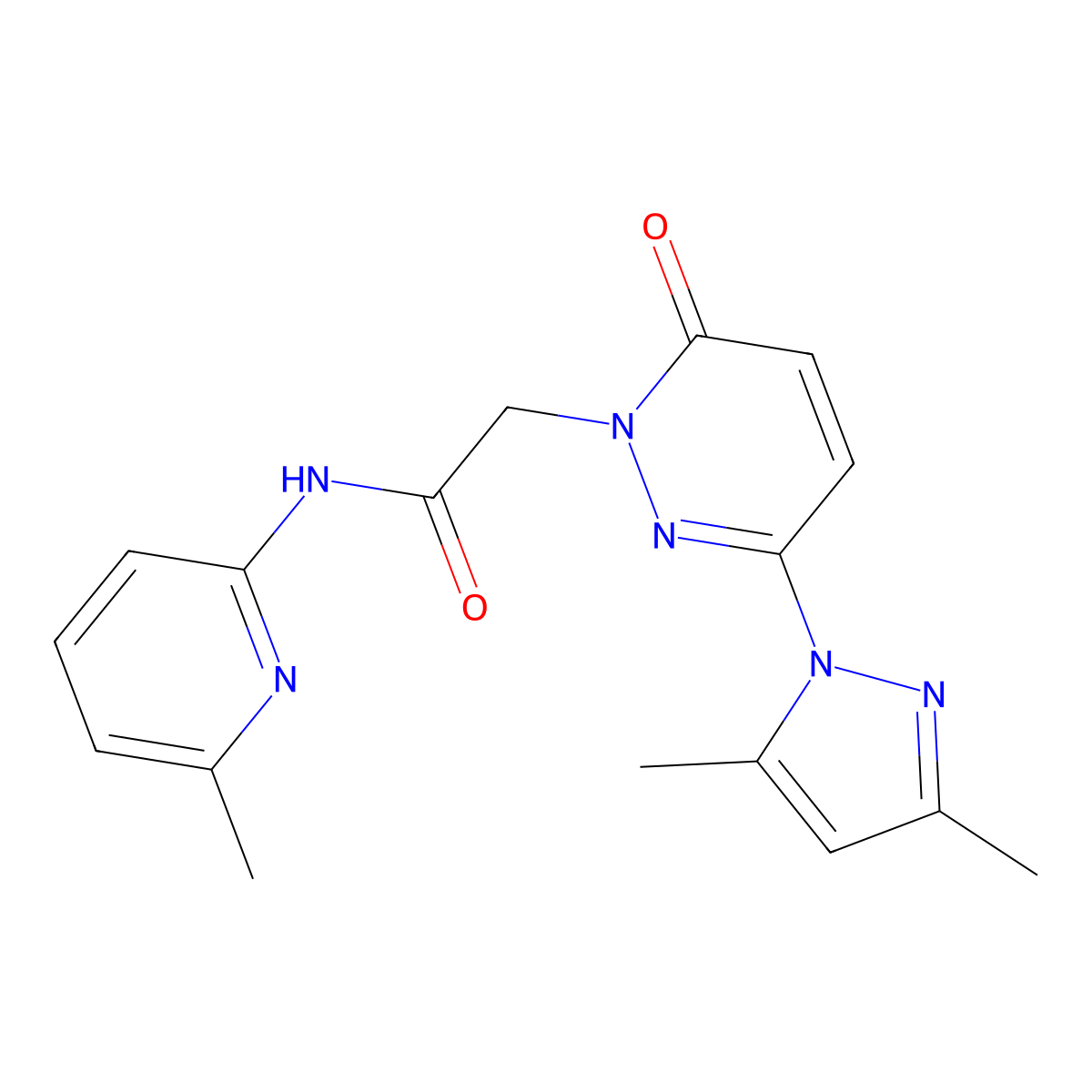 2-(3-(3,5-dimethyl-1H-pyrazol-1-yl)-6-oxopyridazin-1(6H)-yl)-N-(6-methylpyridin-2-yl)acetamide molecular structure, CAS 1219541-25-9