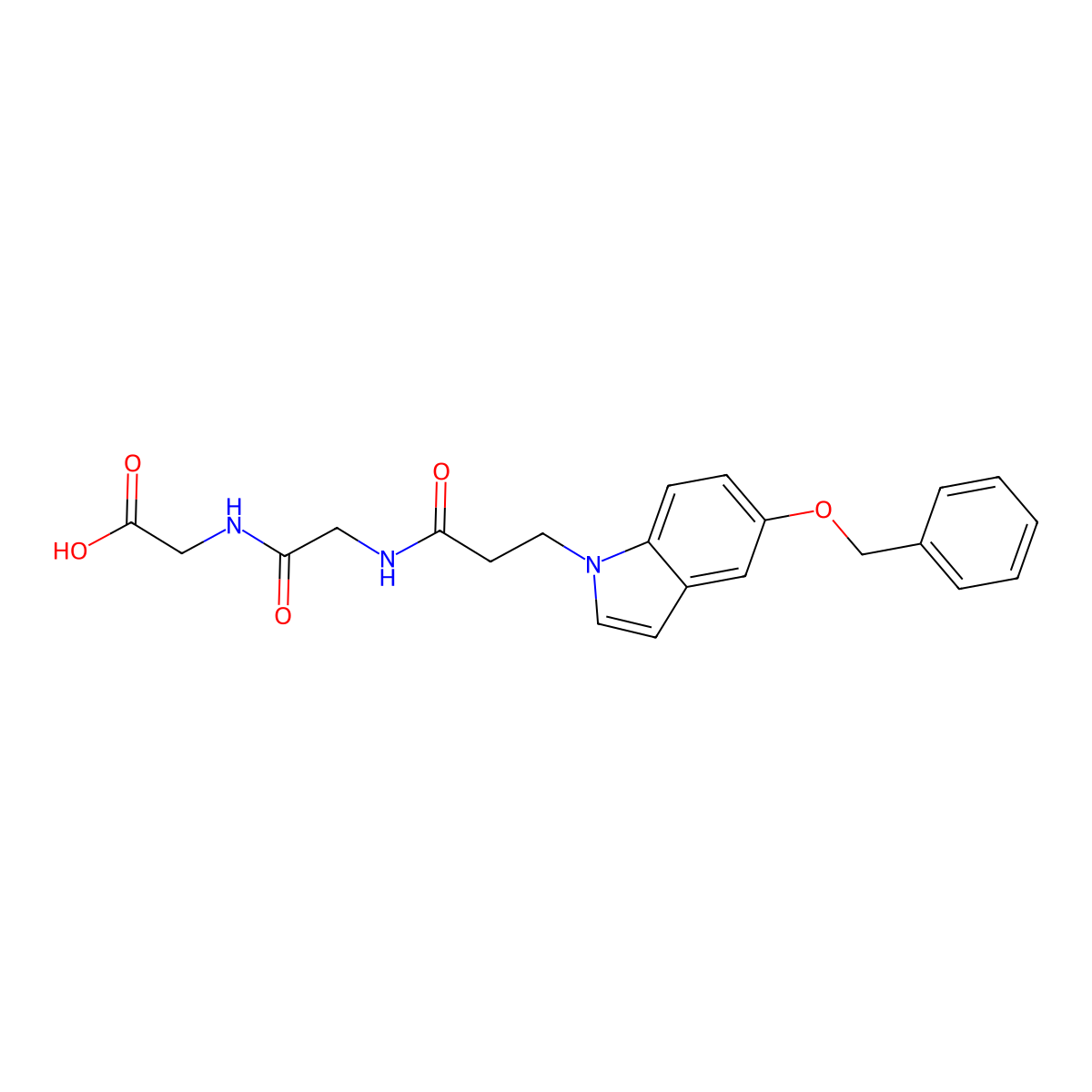 N-{3-[5-(benzyloxy)-1H-indol-1-yl]propanoyl}glycylglycine molecular structure, CAS 1219541-56-6