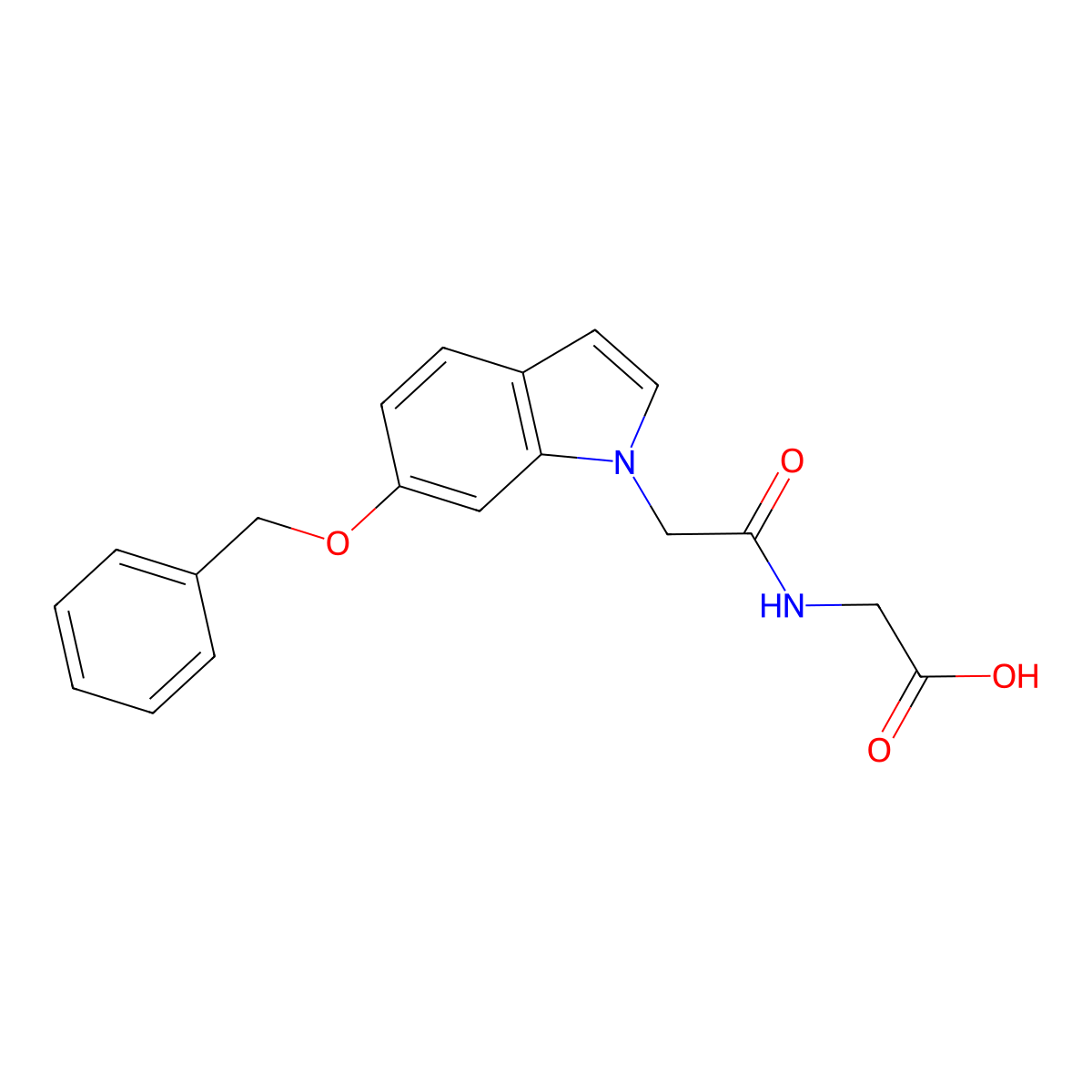 N-{[6-(benzyloxy)-1H-indol-1-yl]acetyl}glycine molecular structure, CAS 1219541-61-3