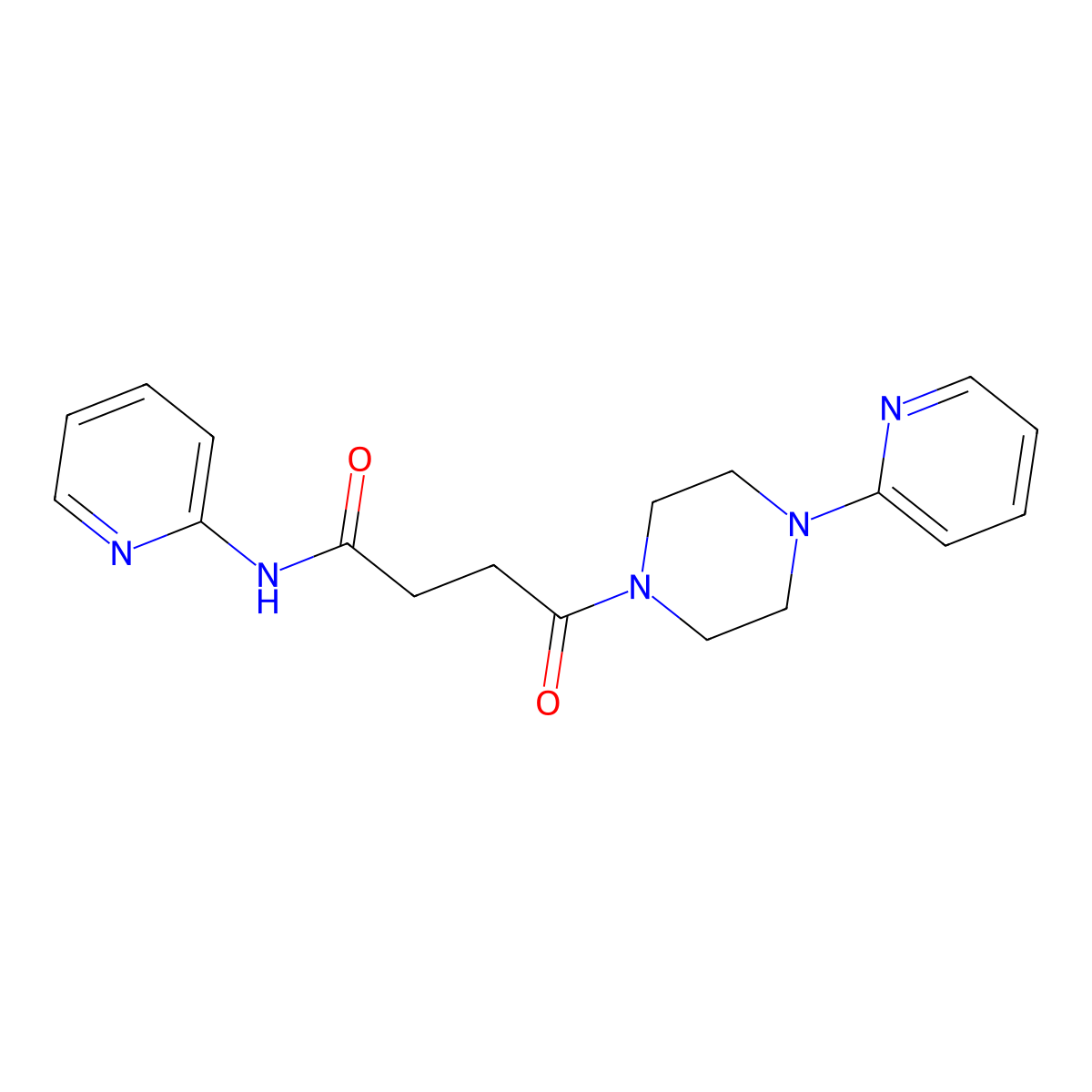 4-oxo-N-(2-pyridyl)-4-[4-(2-pyridyl)piperazino]butanamide molecular structure, CAS 1219541-81-7