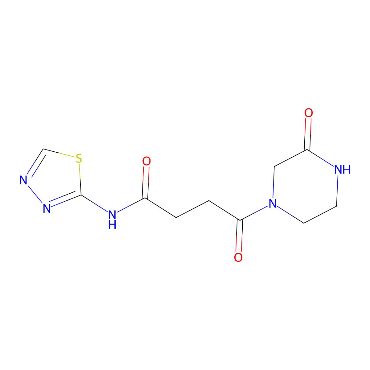 4-oxo-4-(3-oxopiperazin-1-yl)-N-(1,3,4-thiadiazol-2-yl)butanamide molecular structure, CAS 1219541-94-2