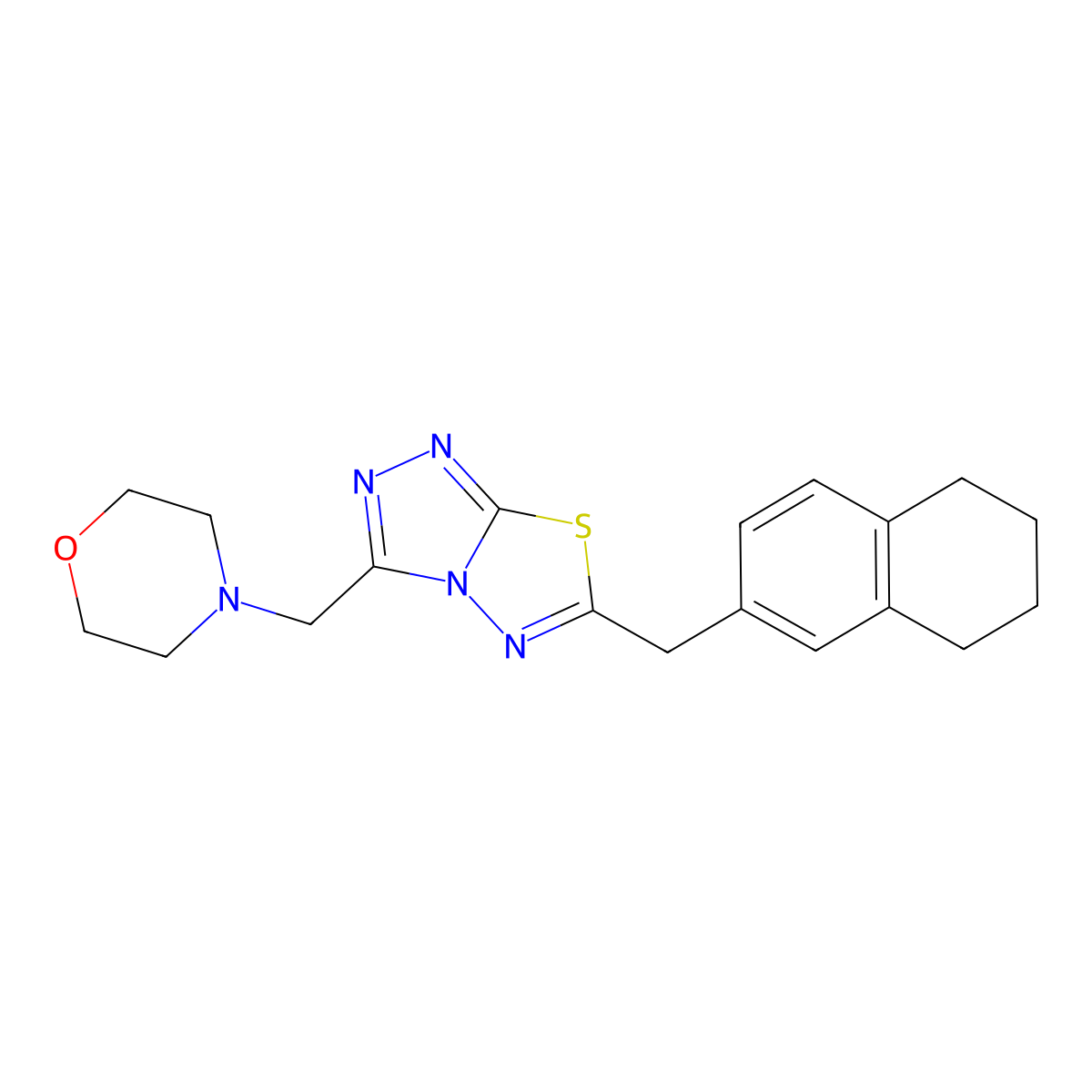 3-(4-Morpholinylmethyl)-6-(5,6,7,8-tetrahydro-2-naphthalenylmethyl)[1,2,4]triazolo[3,4-b][1,3,4]thiadiazole molecular structure, CAS 1219541-97-5