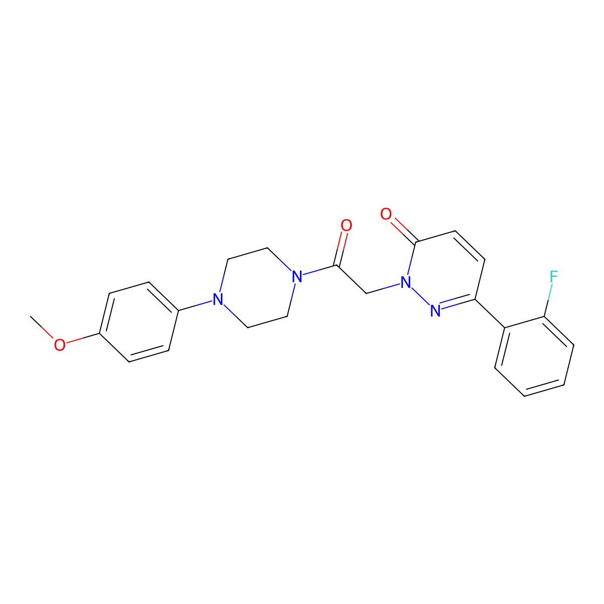 6-(2-fluorophenyl)-2-{2-[4-(4-methoxyphenyl)-1-piperazinyl]-2-oxoethyl}-3(2H)-pyridazinone molecular structure, CAS 1219541-99-7