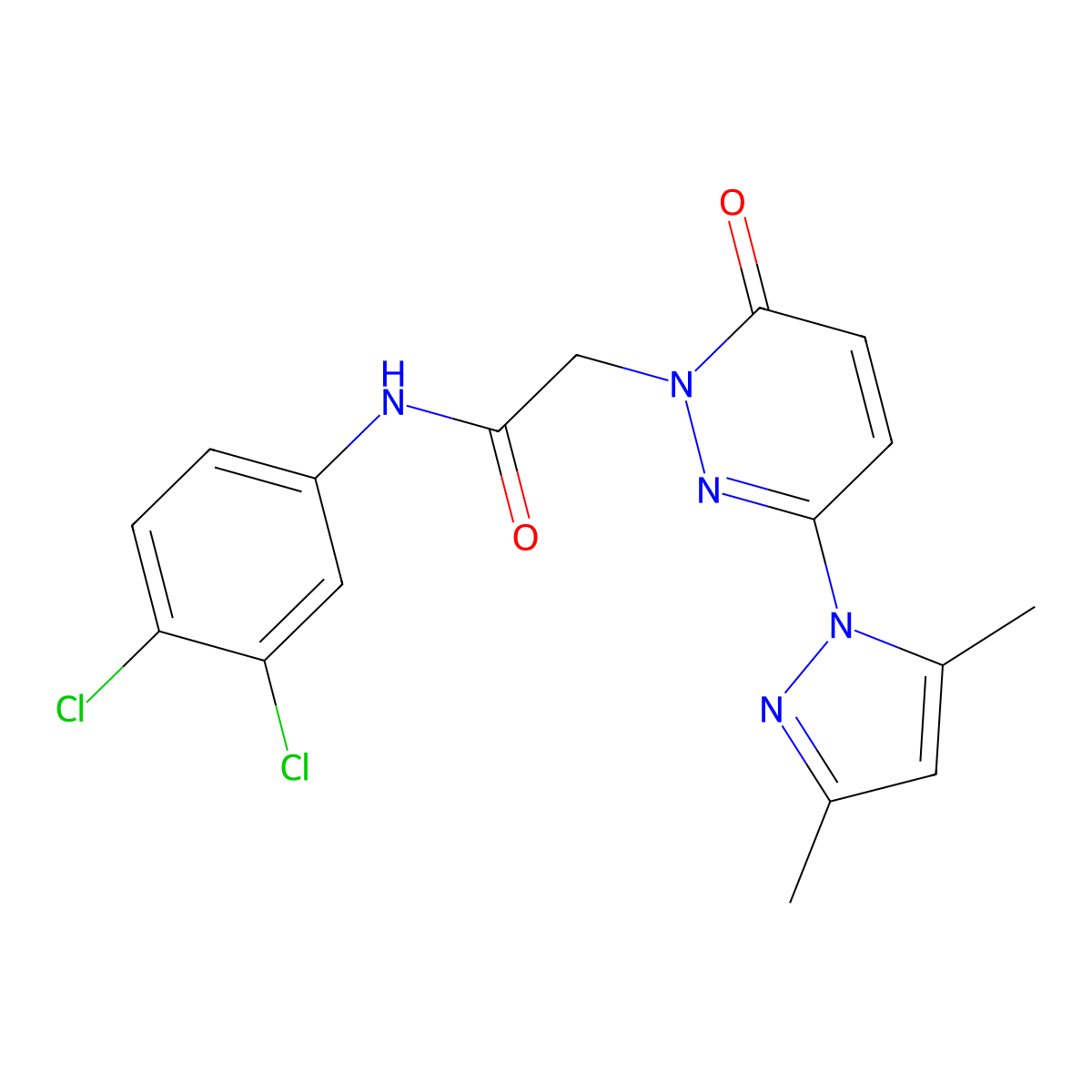 N-(3,4-dichlorophenyl)-2-(3-(3,5-dimethyl-1H-pyrazol-1-yl)-6-oxopyridazin-1(6H)-yl)acetamide molecular structure, CAS 1219542-02-5