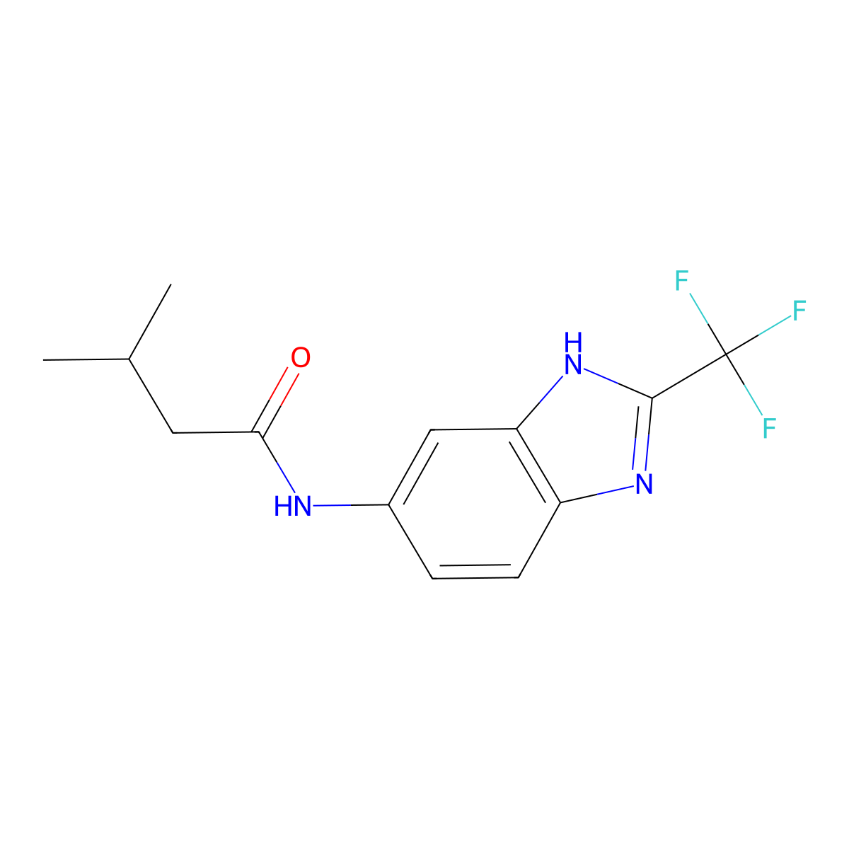 3-methyl-N-[2-(trifluoromethyl)-1H-benzimidazol-5-yl]butanamide molecular structure, CAS 1219542-08-1