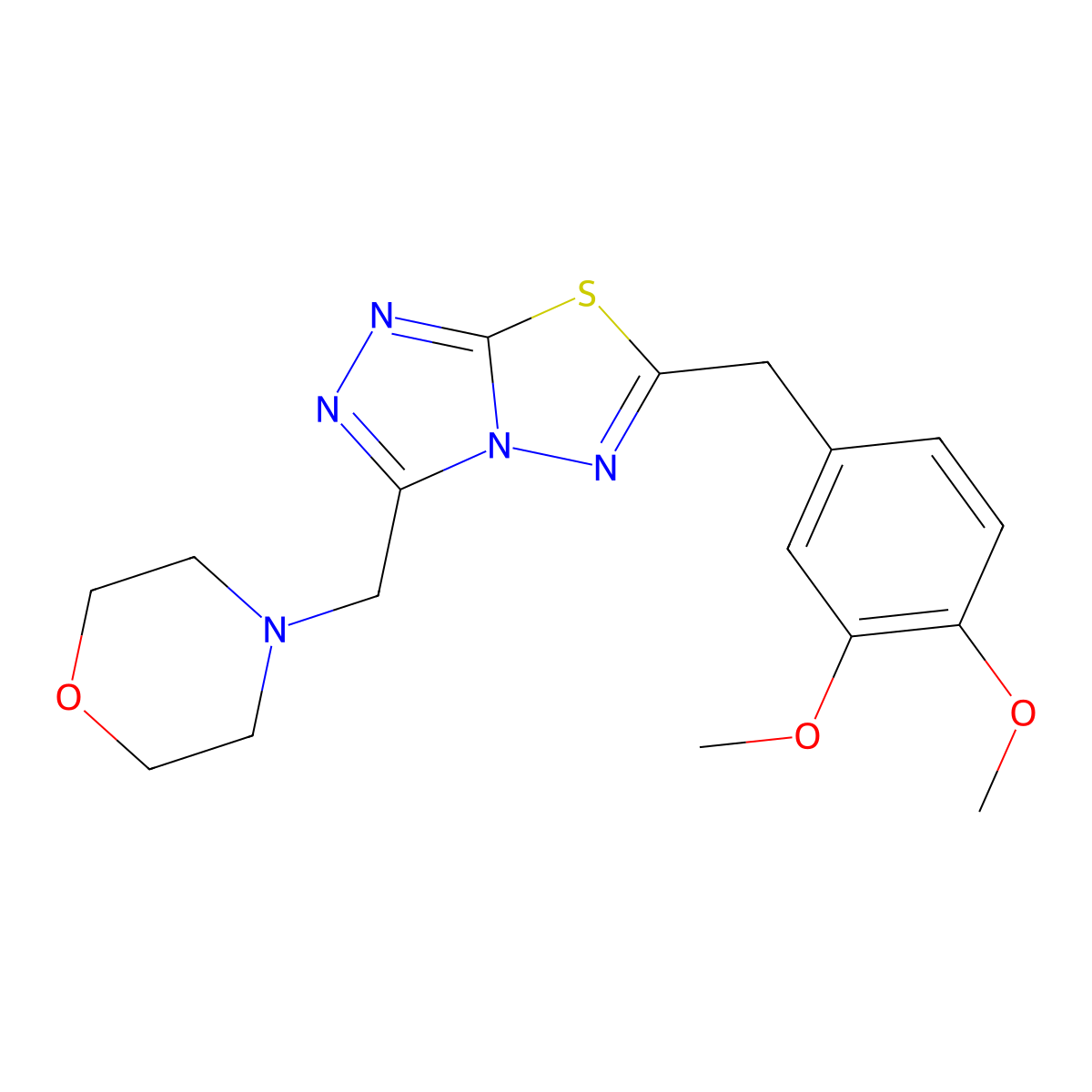 6-(3,4-Dimethoxybenzyl)-3-(morpholin-4-ylmethyl)[1,2,4]triazolo[3,4-b][1,3,4]thiadiazole molecular structure, CAS 1219542-09-2
