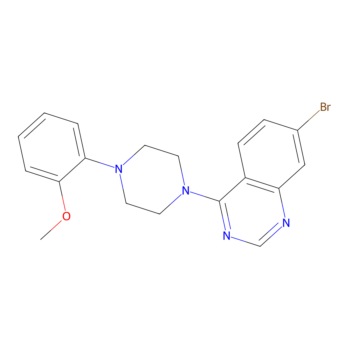 7-Bromo-4-[4-(2-methoxyphenyl)piperazin-1-yl]quinazoline molecular structure, CAS 1219542-20-7