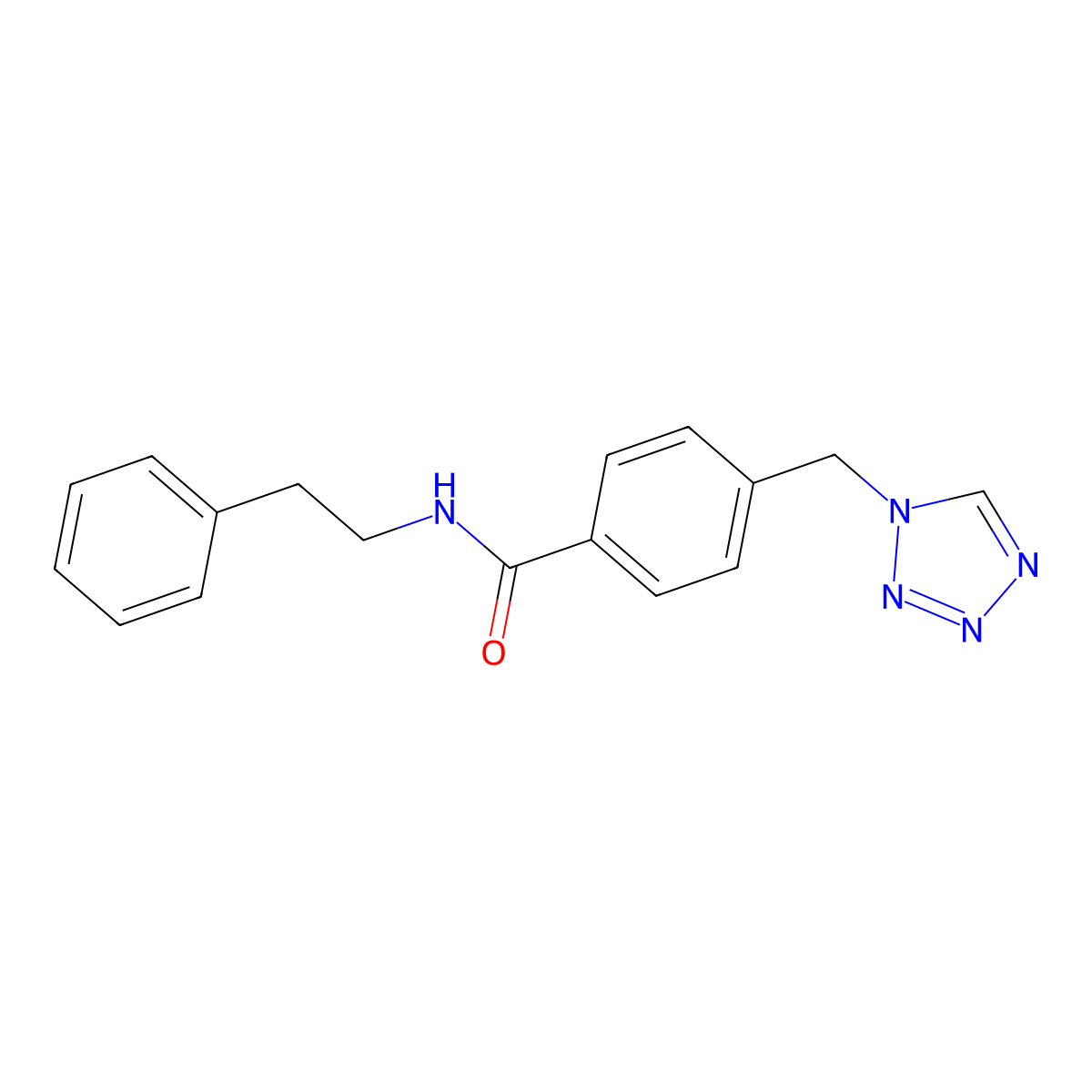 N-(2-phenylethyl)-4-(1H-tetrazol-1-ylmethyl)benzamide molecular structure, CAS 1219542-35-4