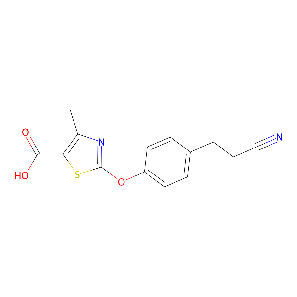 2-[4-(2-Cyanoethyl)phenoxy]-4-methyl-1,3-thiazole-5-carboxylic acid molecular structure, CAS 1219542-36-5