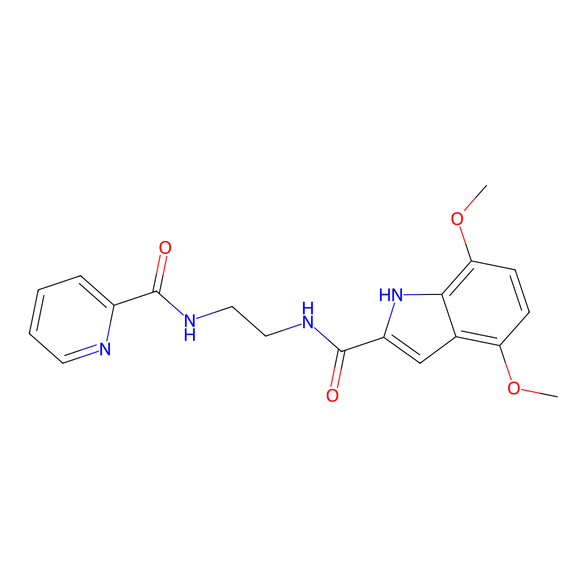 4,7-dimethoxy-N-{2-[(pyridin-2-ylcarbonyl)amino]ethyl}-1H-indole-2-carboxamide molecular structure, CAS 1219542-38-7