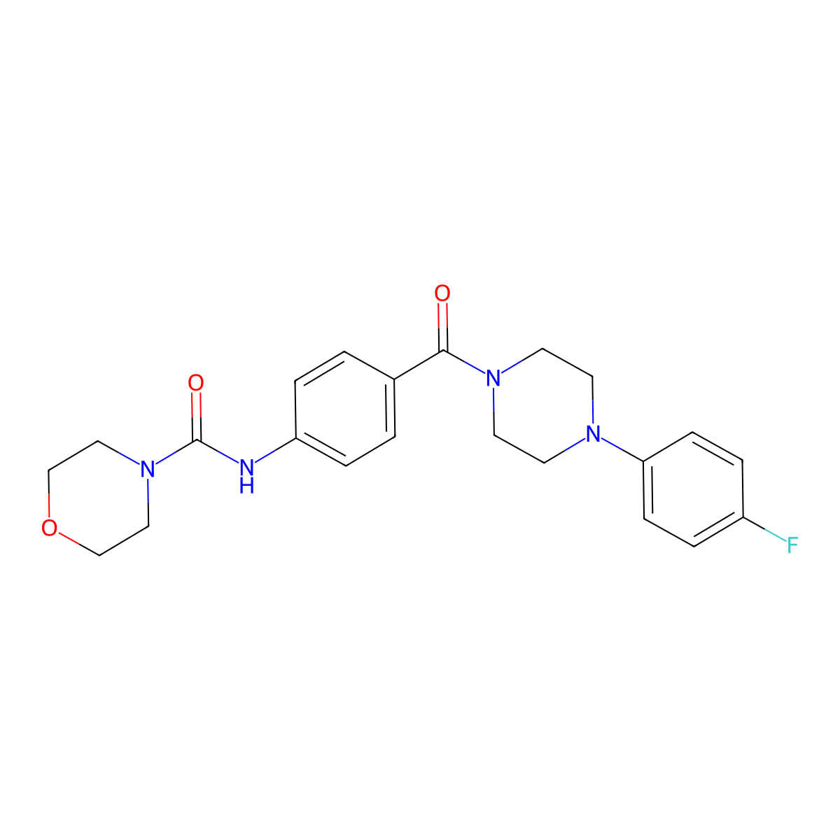 N-(4-{[4-(4-fluorophenyl)piperazin-1-yl]carbonyl}phenyl)morpholine-4-carboxamide molecular structure, CAS 1219542-55-8