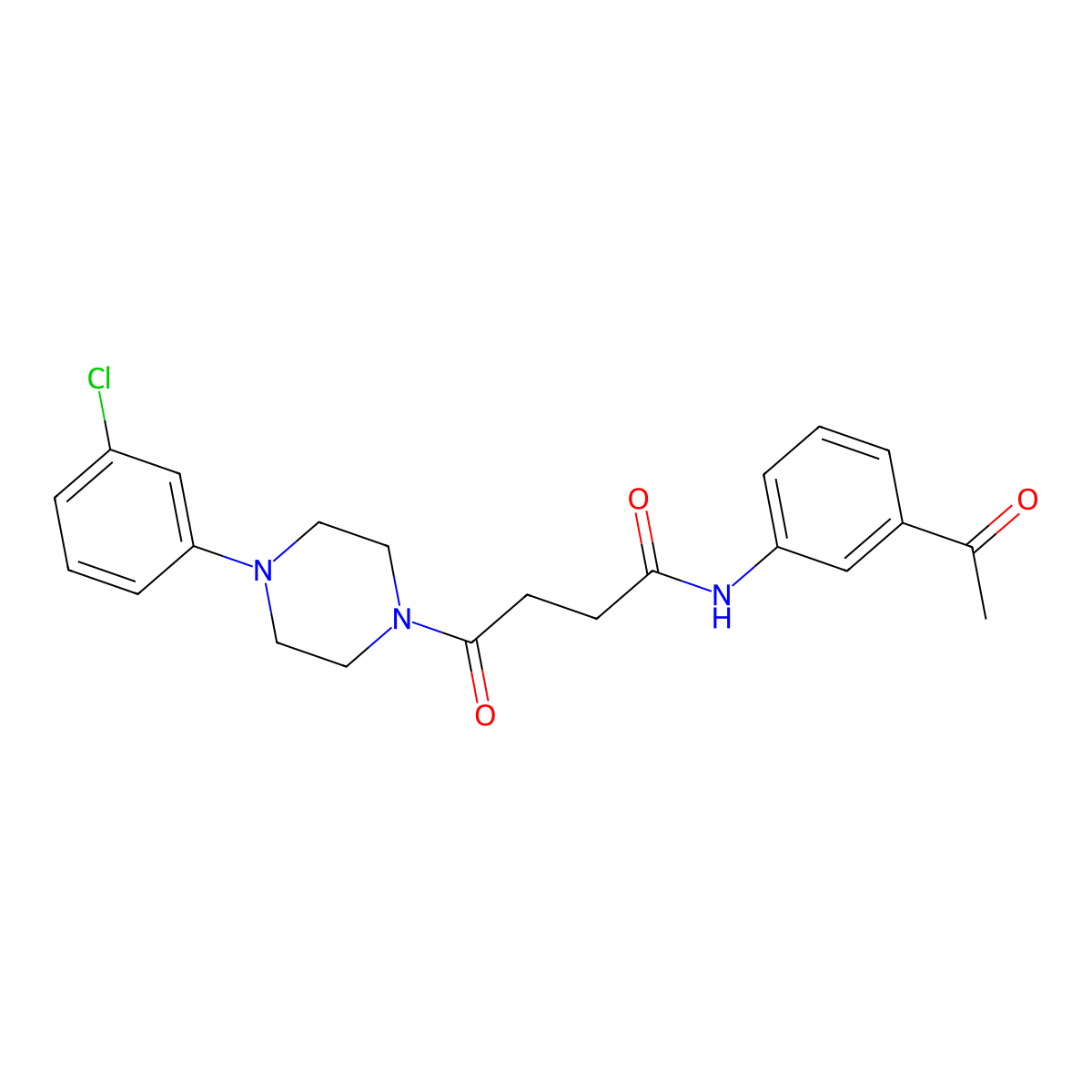 N-(3-acetylphenyl)-4-[4-(3-chlorophenyl)piperazino]-4-oxobutanamide molecular structure, CAS 1219542-70-7