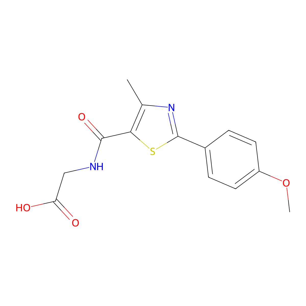 N-{[2-(4-methoxyphenyl)-4-methyl-1,3-thiazol-5-yl]carbonyl}glycine molecular structure, CAS 1219542-78-5