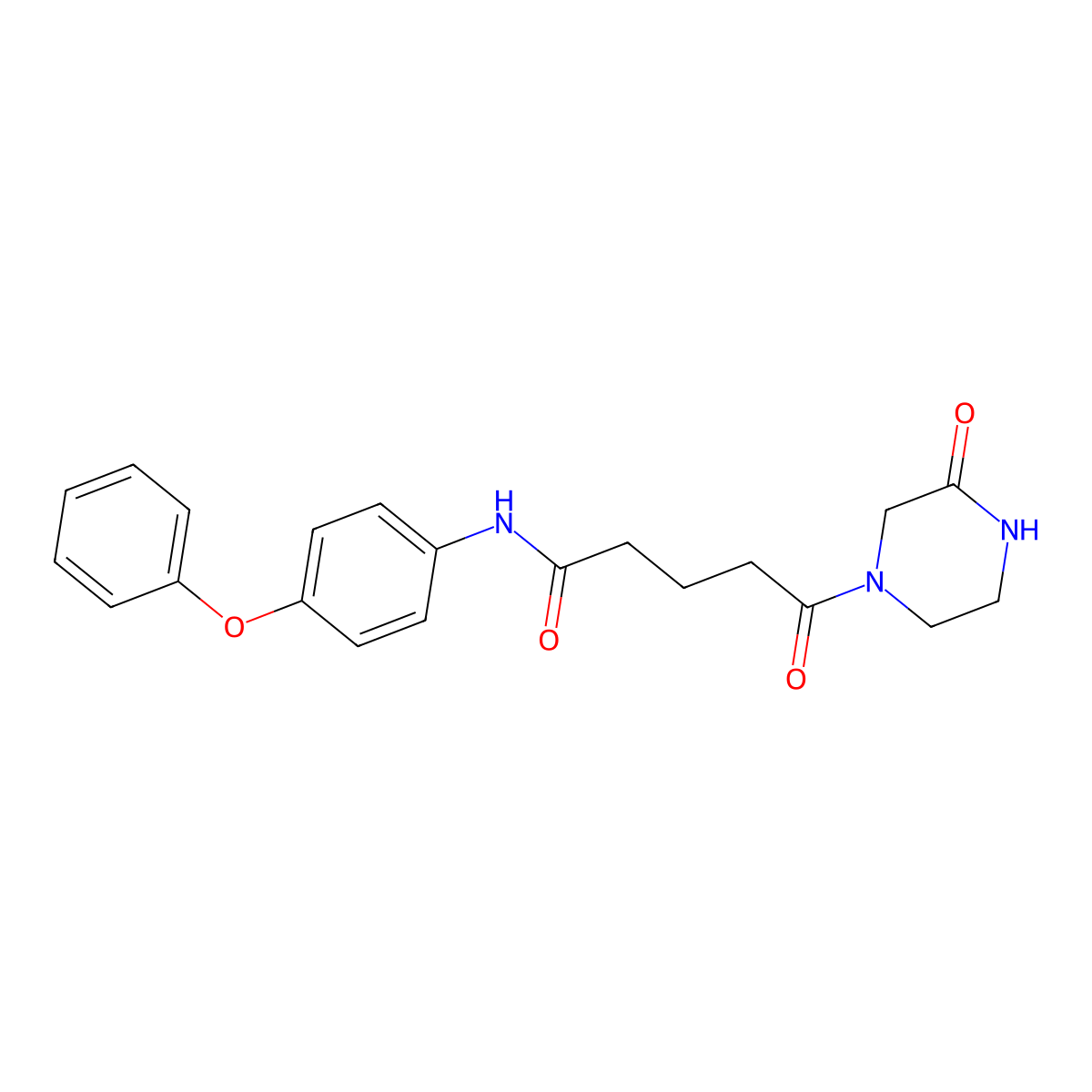 5-oxo-5-(3-oxopiperazin-1-yl)-N-(4-phenoxyphenyl)pentanamide molecular structure, CAS 1219542-80-9