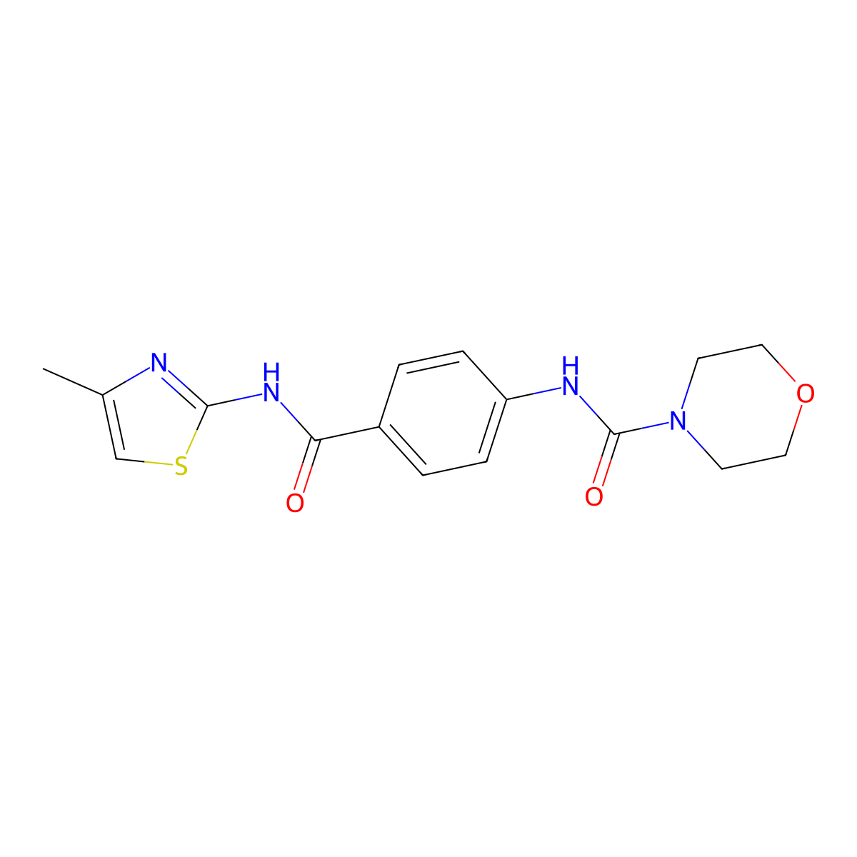 N-(4-{[(2E)-4-methyl-1,3-thiazol-2(3H)-ylidene]carbamoyl}phenyl)morpholine-4-carboxamide molecular structure, CAS 1219542-84-3