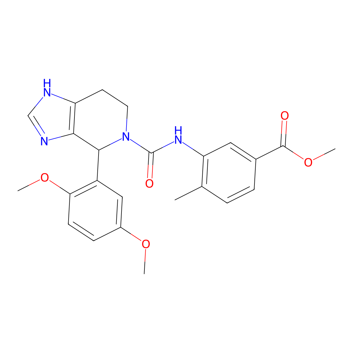 methyl 3-({[4-(2,5-dimethoxyphenyl)-3,4,6,7-tetrahydro-5H-imidazo[4,5-c]pyridin-5-yl]carbonyl}amino)-4-methylbenzoate molecular structure, CAS 1219543-05-1