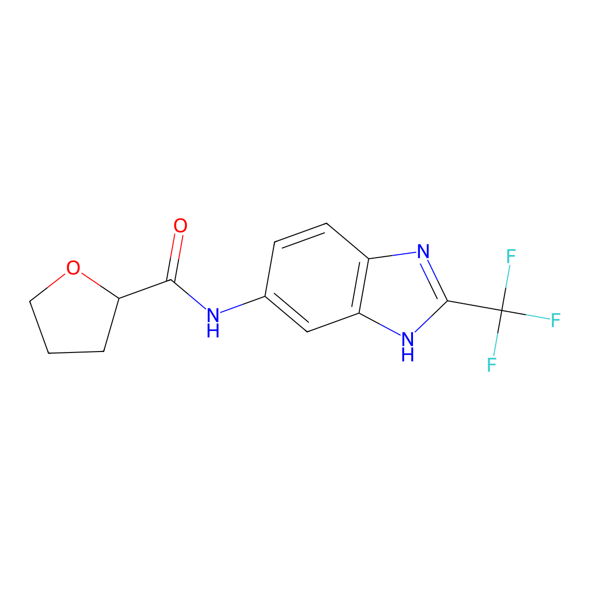 N-[2-(trifluoromethyl)-1H-benzimidazol-5-yl]tetrahydrofuran-2-carboxamide molecular structure, CAS 1219543-07-3