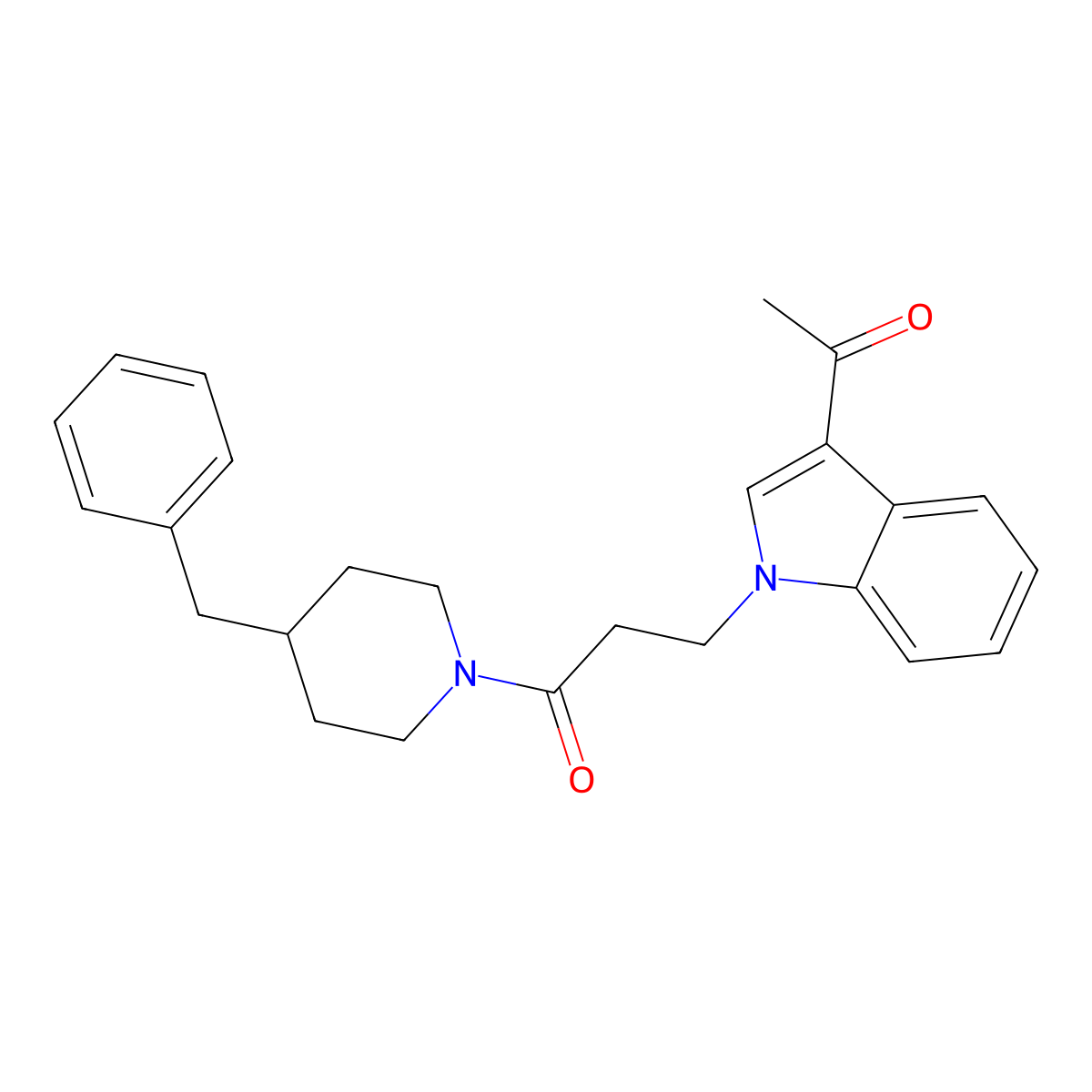 3-(3-acetyl-1H-indol-1-yl)-1-(4-benzylpiperidin-1-yl)propan-1-one molecular structure, CAS 1219543-32-4