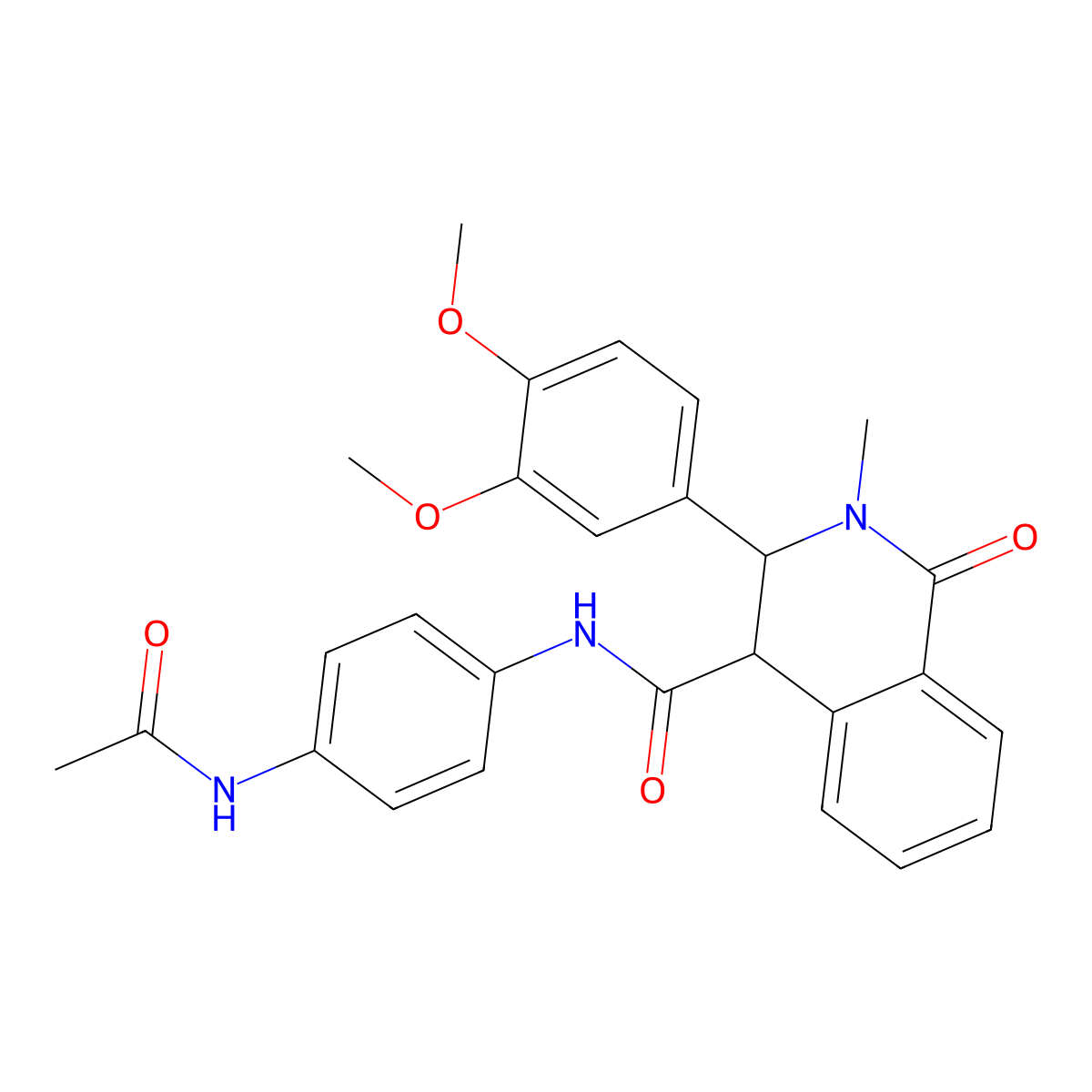 N-[4-(acetylamino)phenyl]-3-(3,4-dimethoxyphenyl)-2-methyl-1-oxo-1,2,3,4-tetrahydroisoquinoline-4-carboxamide molecular structure, CAS 1219543-51-7