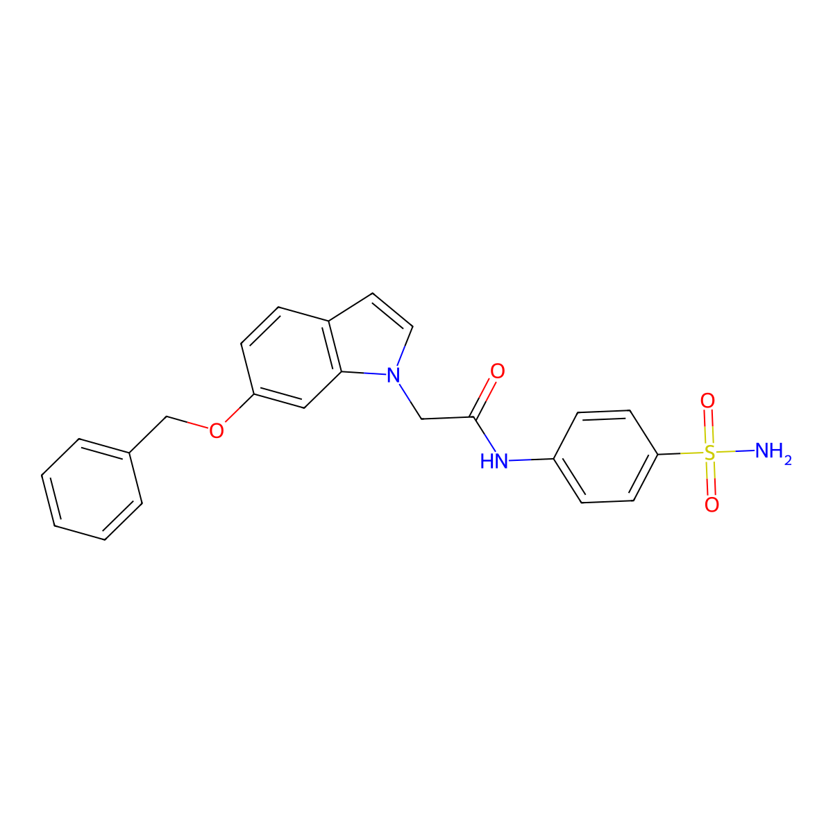 2-[6-(benzyloxy)-1H-indol-1-yl]-N-(4-sulfamoylphenyl)acetamide molecular structure, CAS 1219543-56-2