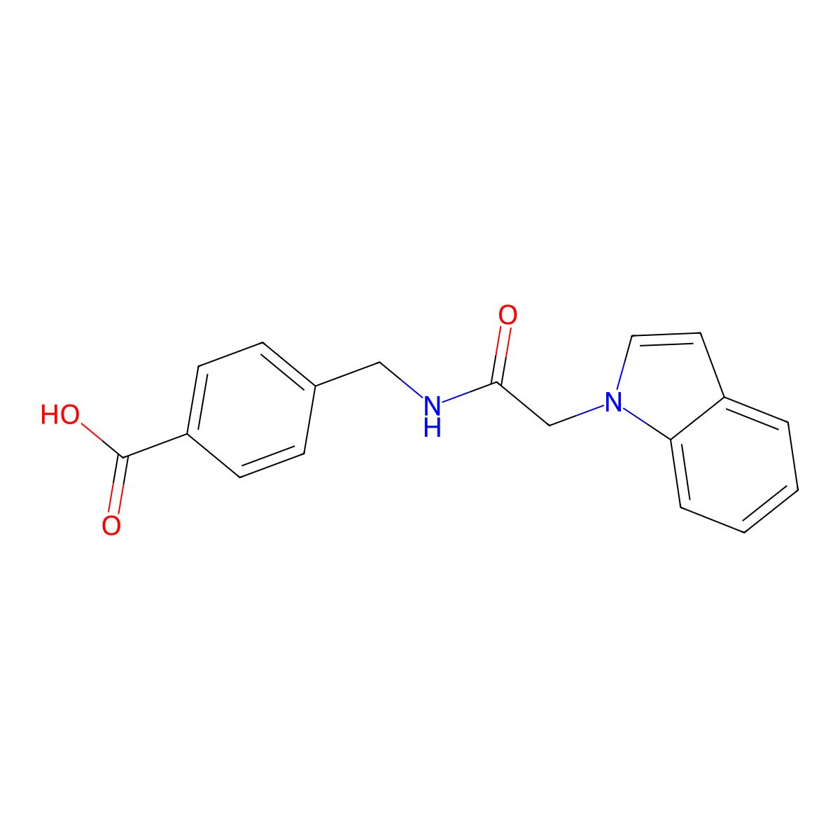 4-{[(1H-indol-1-ylacetyl)amino]methyl}benzoic acid molecular structure, CAS 1219543-65-3