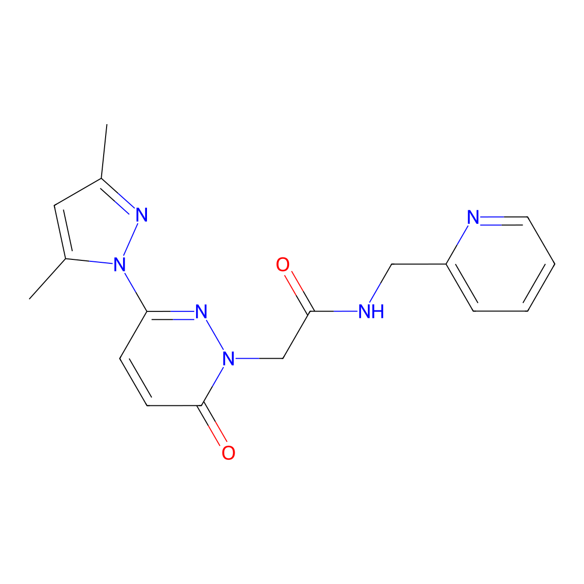 2-(3-(3,5-dimethyl-1H-pyrazol-1-yl)-6-oxopyridazin-1(6H)-yl)-N-(pyridin-2-ylmethyl)acetamide molecular structure, CAS 1219543-78-8