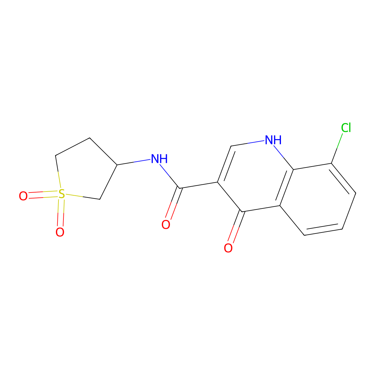 8-chloro-N-(1,1-dioxidotetrahydrothiophen-3-yl)-4-hydroxyquinoline-3-carboxamide molecular structure, CAS 1219543-79-9