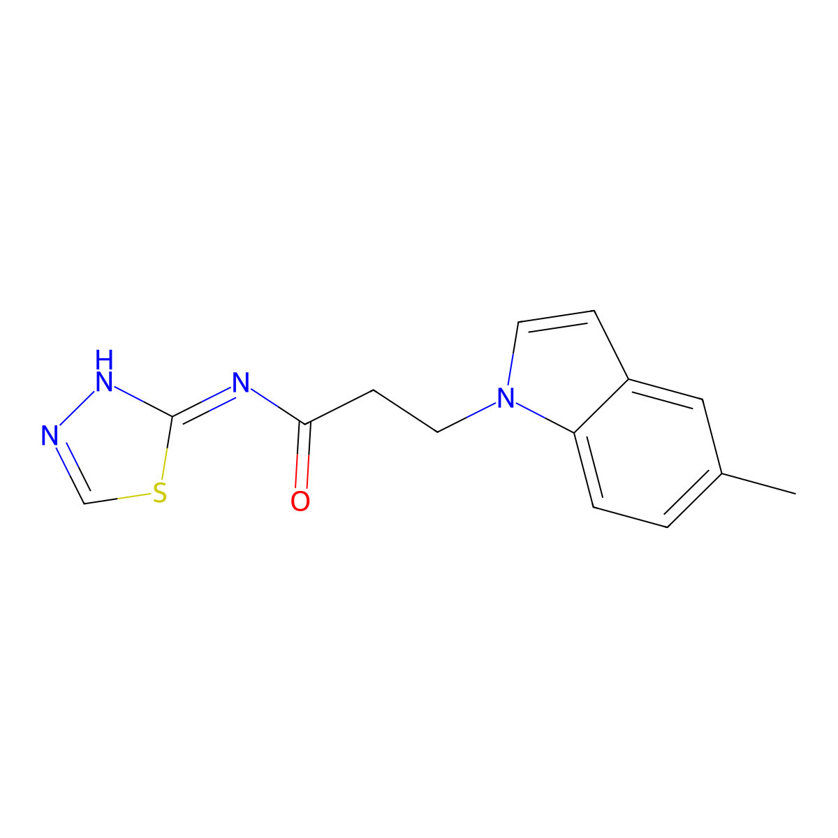 3-(5-methyl-1H-indol-1-yl)-N-(1,3,4-thiadiazol-2-yl)propanamide molecular structure, CAS 1219543-82-4