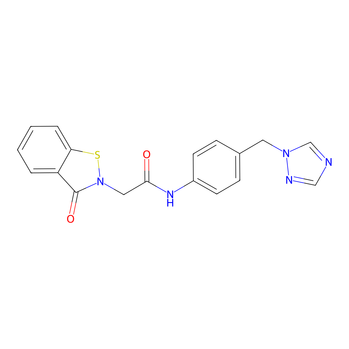 2-(3-oxo-1,2-benzothiazol-2(3H)-yl)-N-[4-(1H-1,2,4-triazol-1-ylmethyl)phenyl]acetamide molecular structure, CAS 1219543-93-7