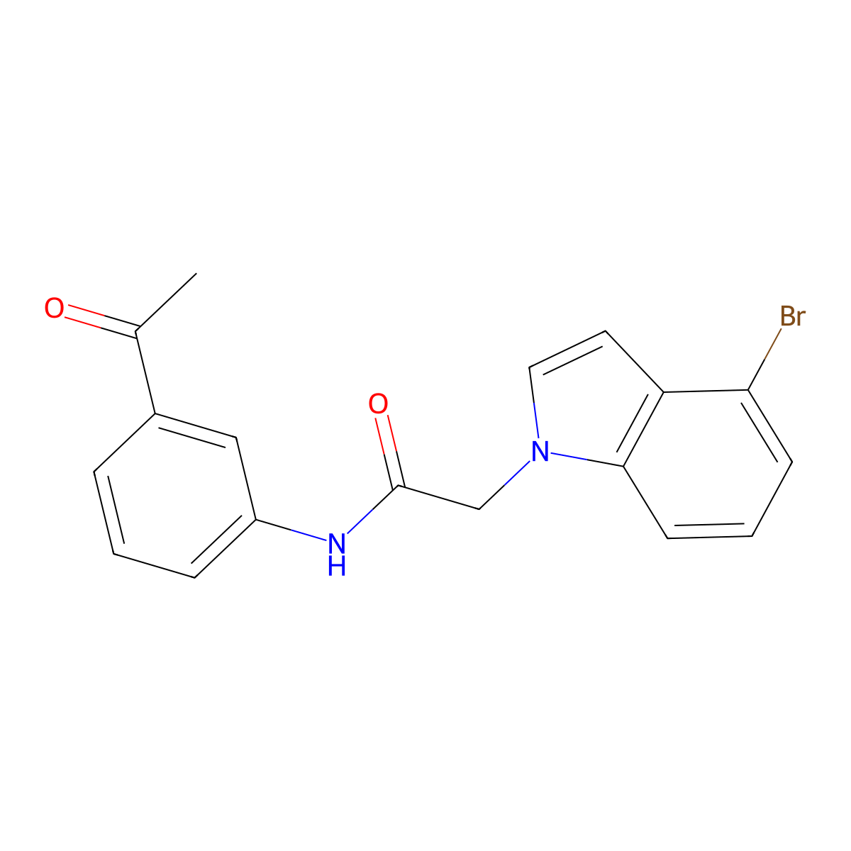 N-(3-acetylphenyl)-2-(4-bromo-1H-indol-1-yl)acetamide molecular structure, CAS 1219544-00-9