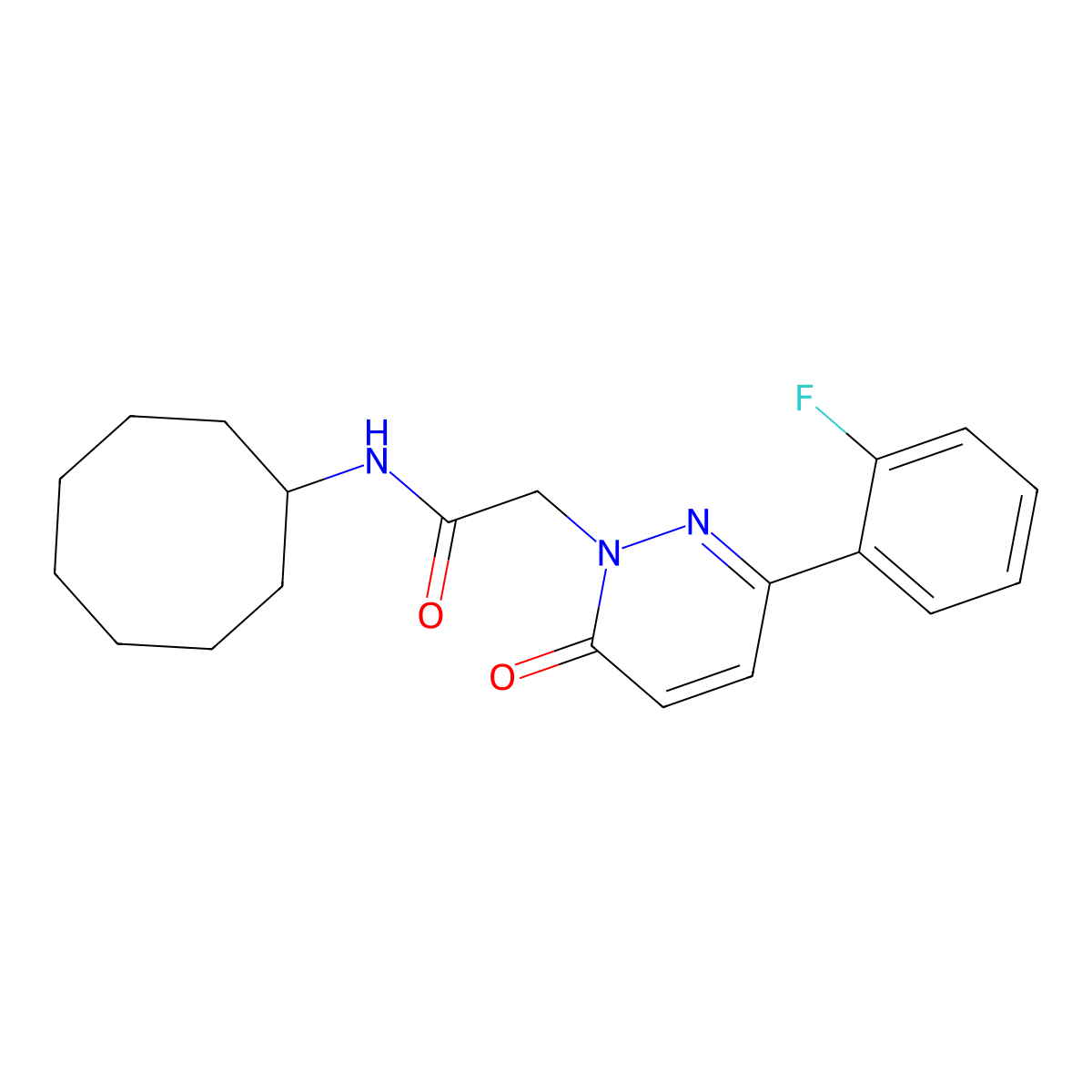 N-cyclooctyl-2-[3-(2-fluorophenyl)-6-oxo-1(6H)-pyridazinyl]acetamide molecular structure, CAS 1219544-25-8