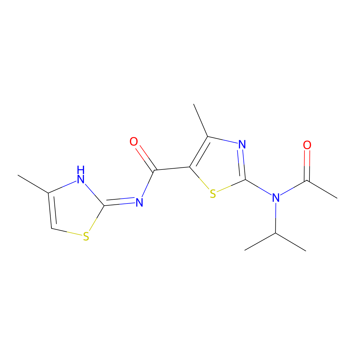 2-[acetyl(propan-2-yl)amino]-4-methyl-N-[(2E)-4-methyl-1,3-thiazol-2(3H)-ylidene]-1,3-thiazole-5-carboxamide molecular structure, CAS 1219544-69-0
