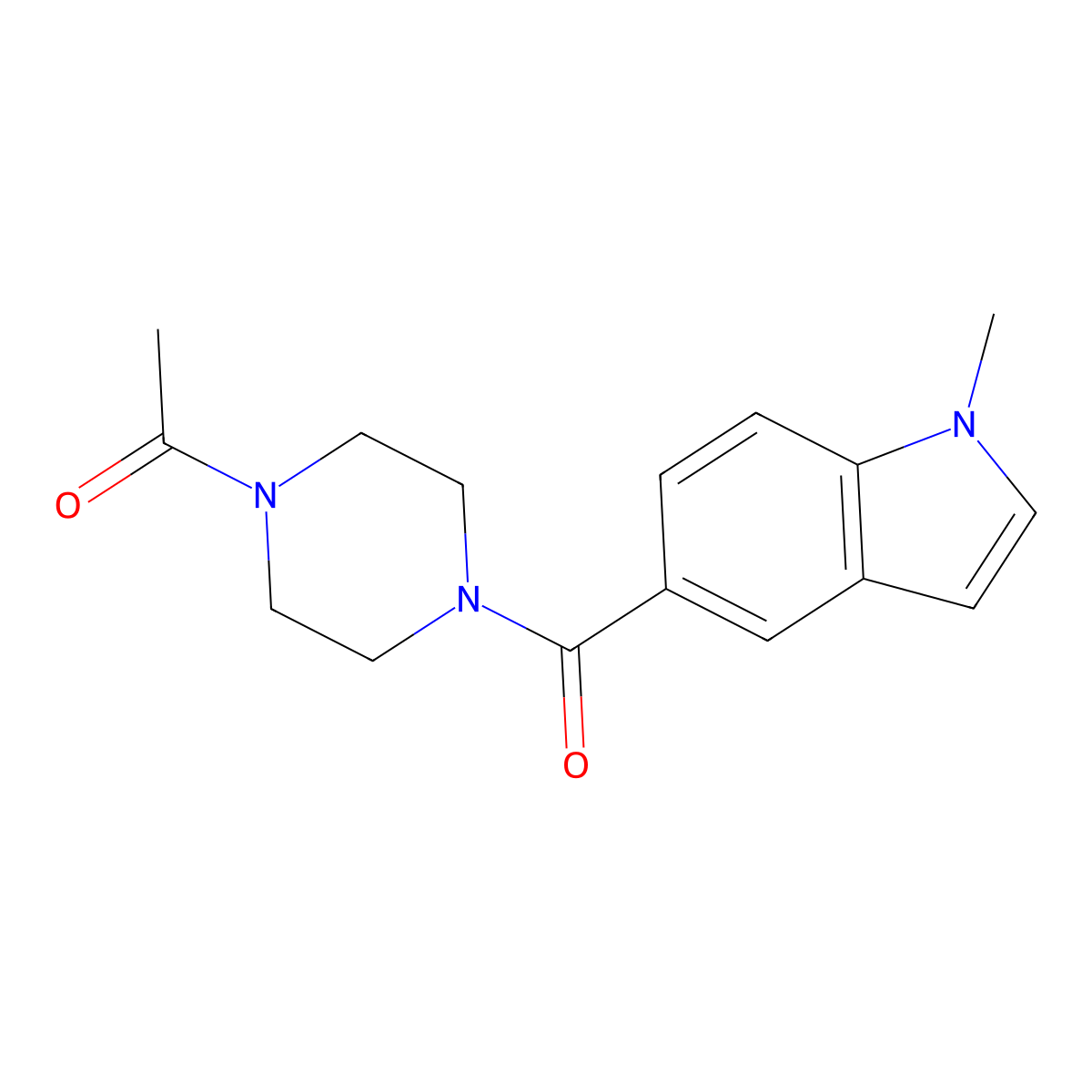1-{4-[(1-methyl-1H-indol-5-yl)carbonyl]piperazin-1-yl}ethanone molecular structure, CAS 1219544-80-5