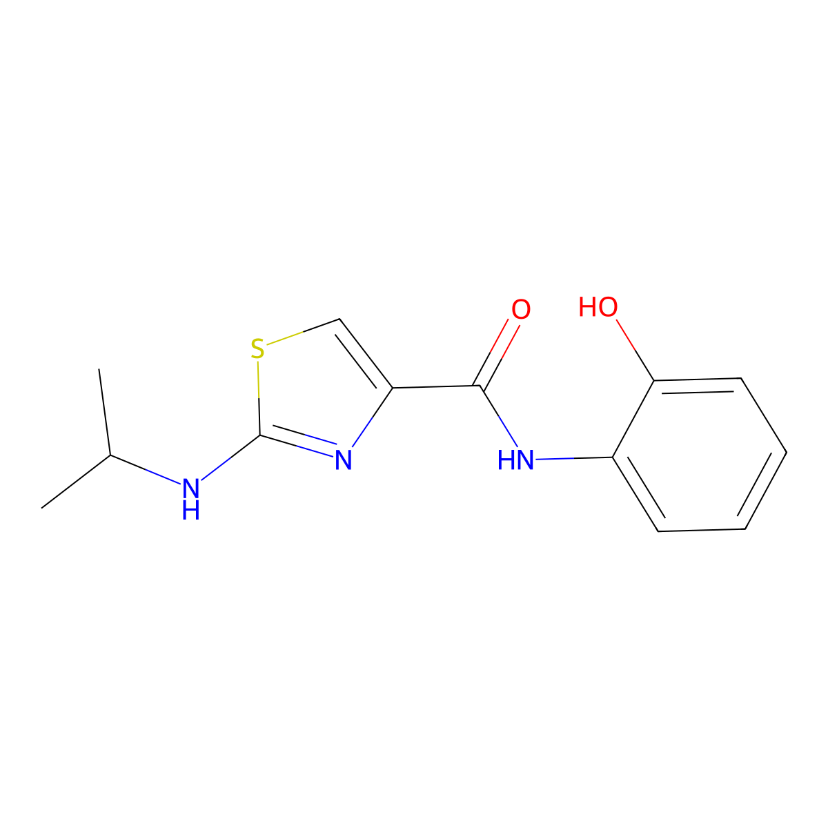 N-(2-hydroxyphenyl)-2-(isopropylamino)-1,3-thiazole-4-carboxamide molecular structure, CAS 1219544-84-9