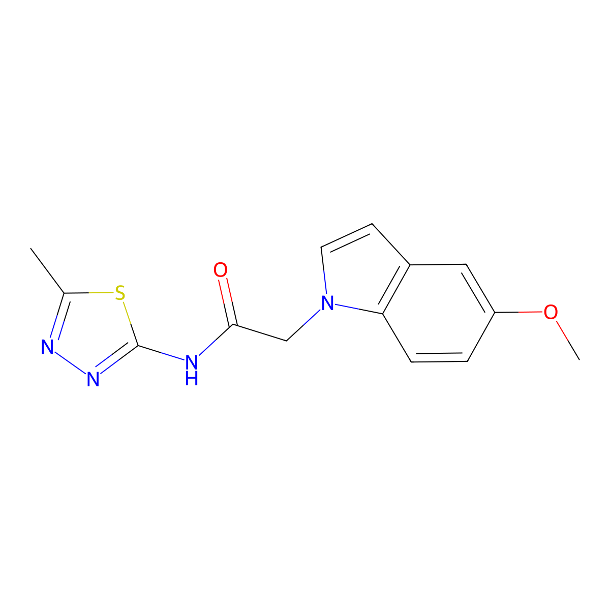 2-(5-methoxy-1H-indol-1-yl)-N-(5-methyl-1,3,4-thiadiazol-2-yl)acetamide molecular structure, CAS 1219544-91-8