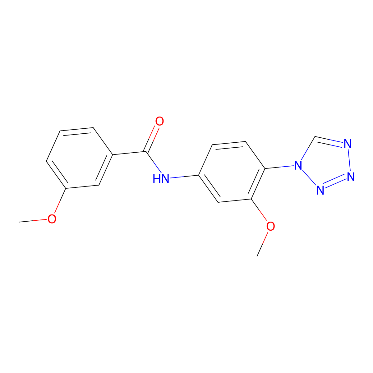 3-methoxy-N-[3-methoxy-4-(1H-tetrazol-1-yl)phenyl]benzamide molecular structure, CAS 1219544-95-2